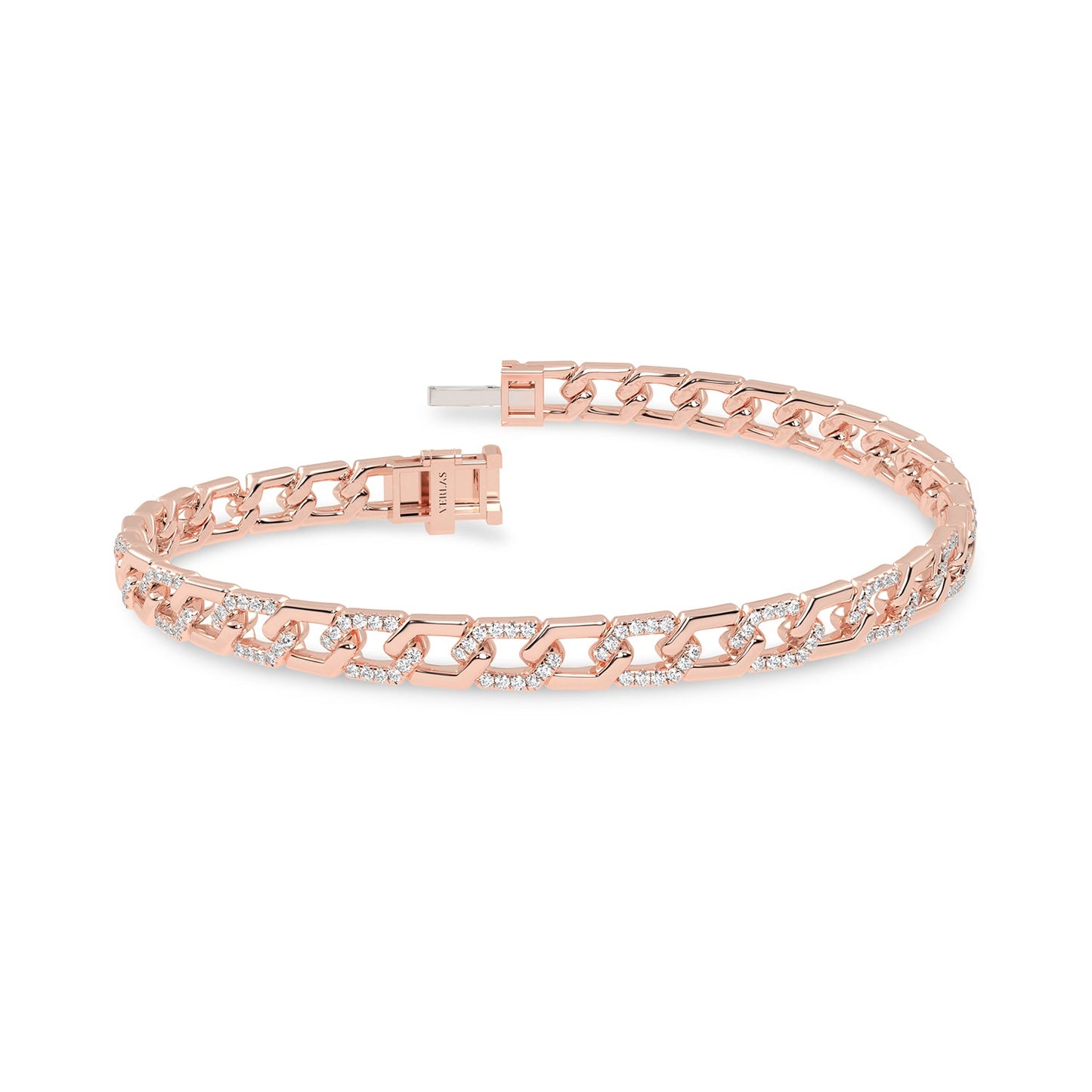 Alternating Diamond Hexagon Link Bracelet_Product Angle_PCP Main Image