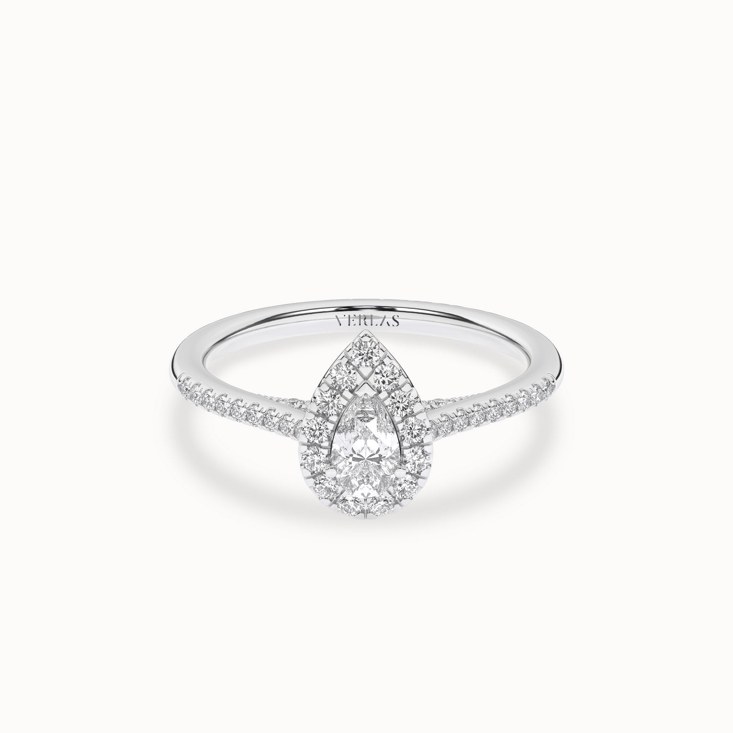 Signature Dewdrop Halo Ring_Product Angle_3/4Ct - 1