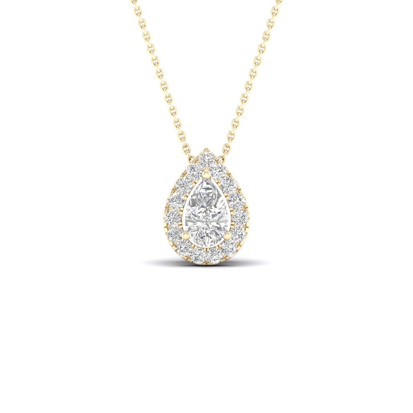 Petite Dewdrop Halo Necklace_Product angle_1/6 Ct. - 2