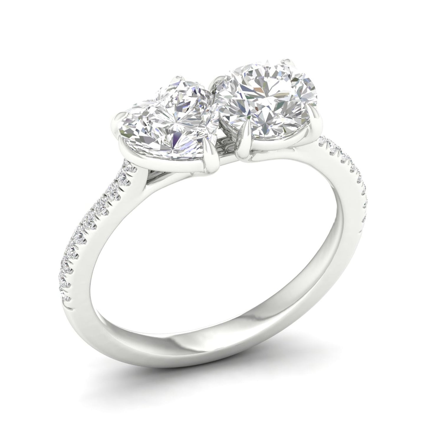 Atmos Heart Round Two Stone Diamond Ring_Product Angle_2 1/6 Ct. - 2