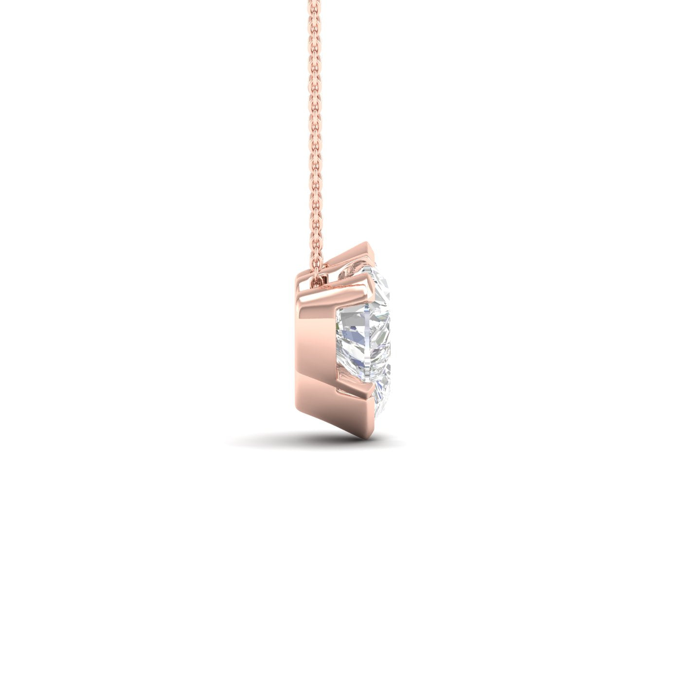 Atmos Heart Pear Diamond Two-Stone Necklace_Product Angle_2 Ct. - 4