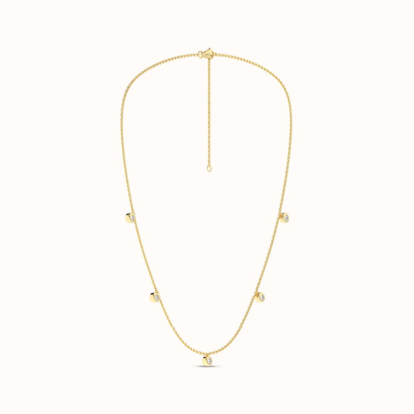 Mini-Round Encompassing Stationed Necklace_Product Angle_1/5Ct. - 2