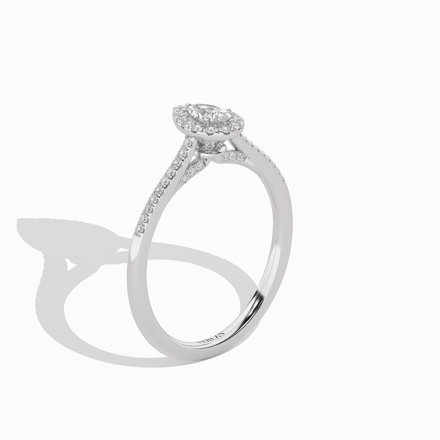 Signature Dewdrop Halo Ring_Product Angle_1/3Ct - 3