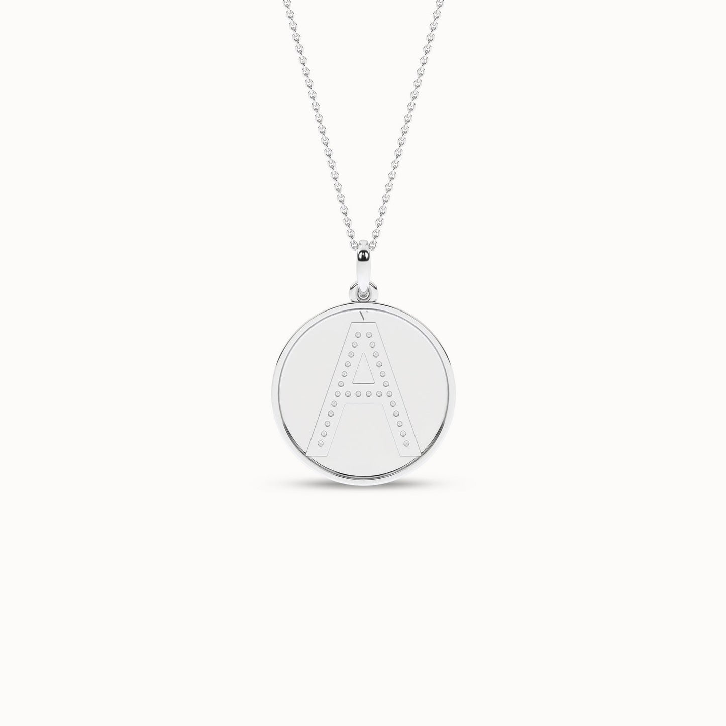 Diamond Initial Disc Necklace_Product Angle_0.08Ct. - 3