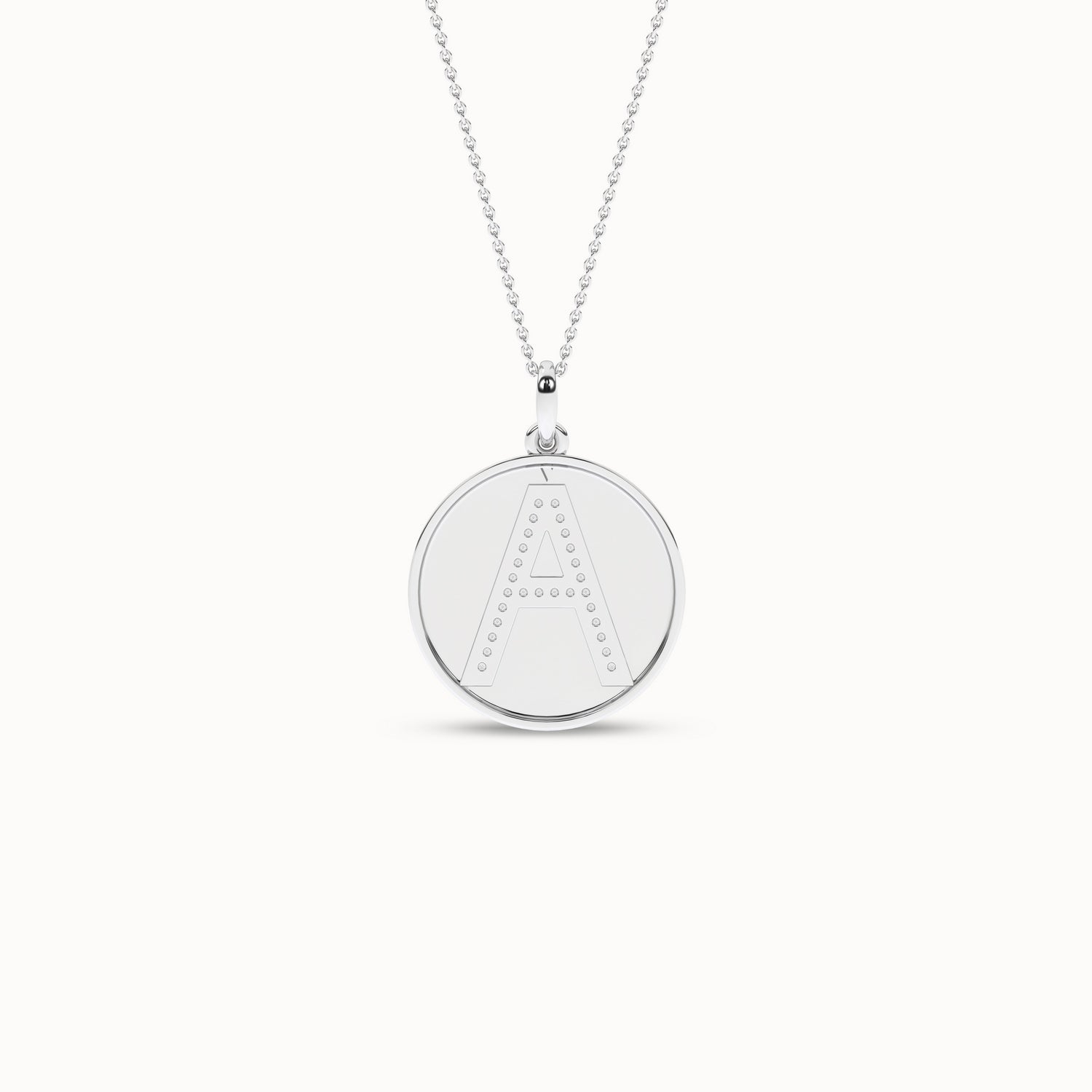 Diamond Initial Disc Necklace_Product Angle_0.08Ct. - 3