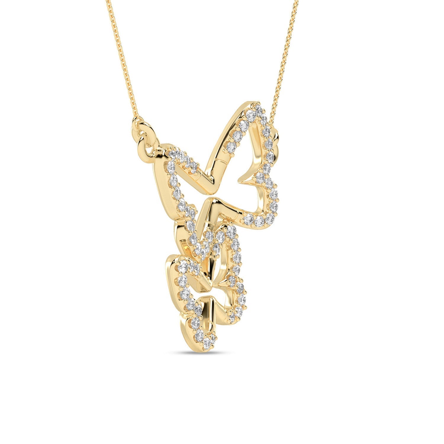 Double Butterfly Silhouette Necklace_Product Angle_0.17 - 2