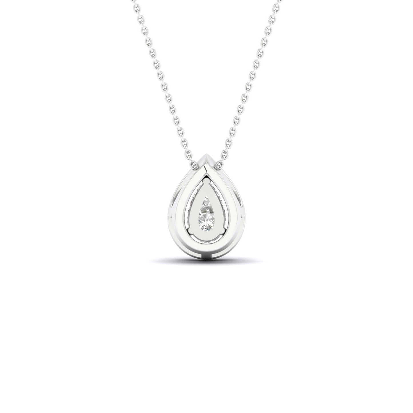 Petite Dewdrop Halo Necklace_Product angle_1/6 Ct. - 3