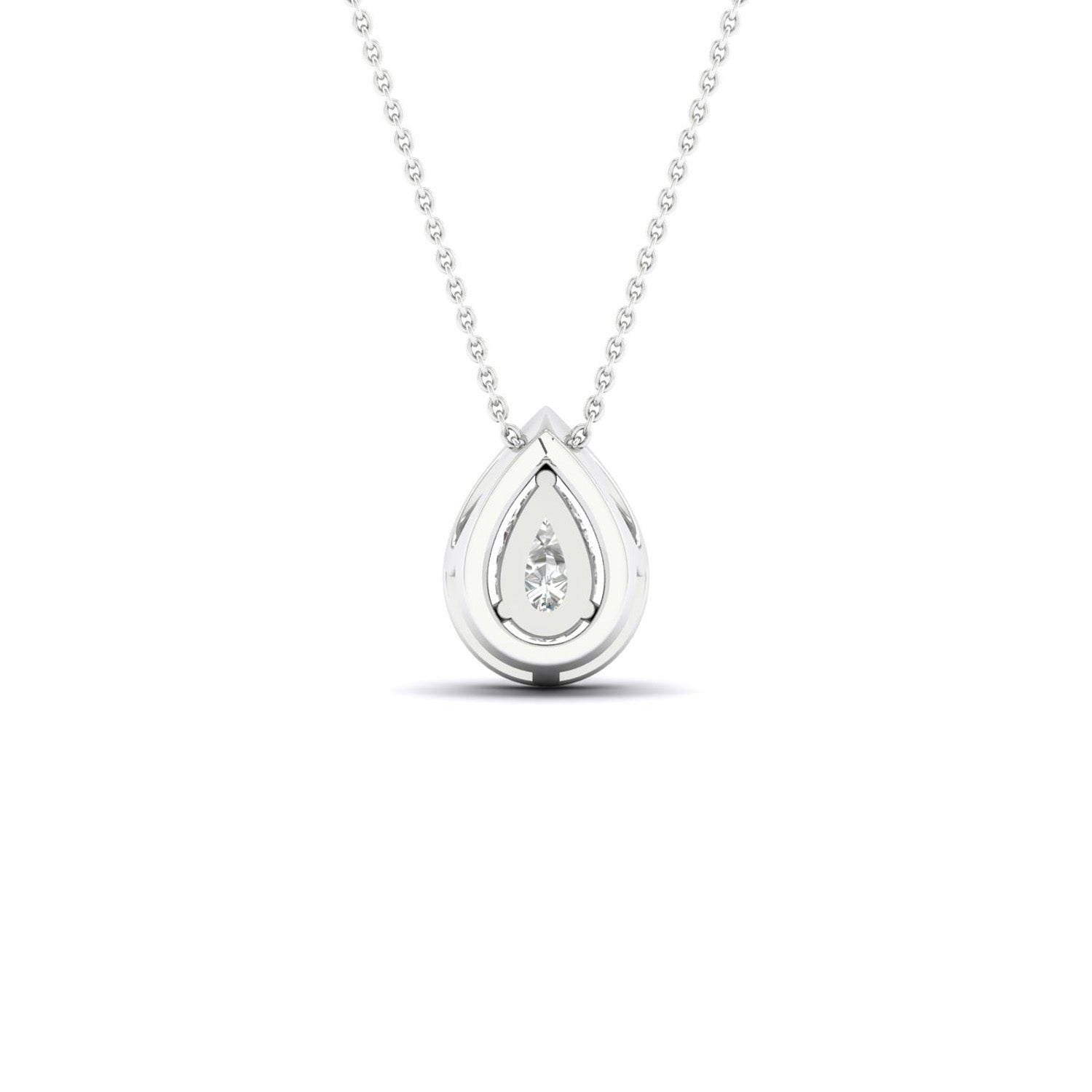 Petite Dewdrop Halo Necklace_Product angle_1/6 Ct. - 3