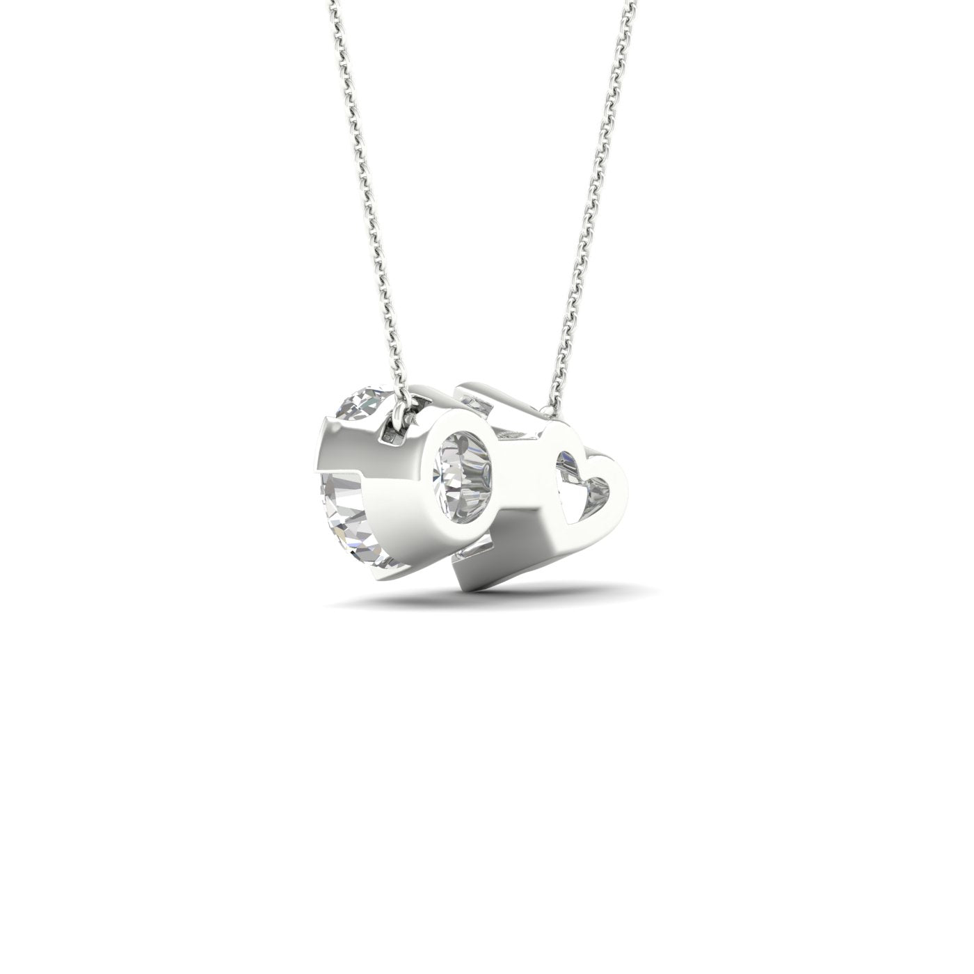 Atmos Heart Round Diamond Two-Stone Necklace_Product Angle_2 Ct. - 3