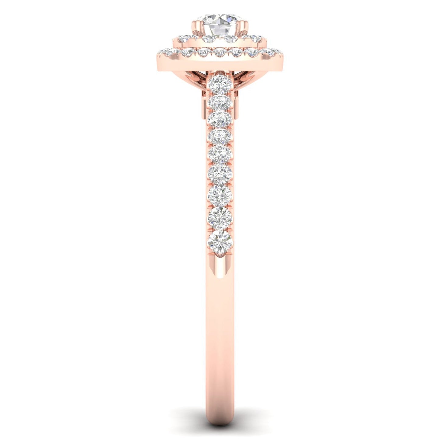 Quaint Signature Round Princess Double Halo Ring_Product Angle_1/2 - 4