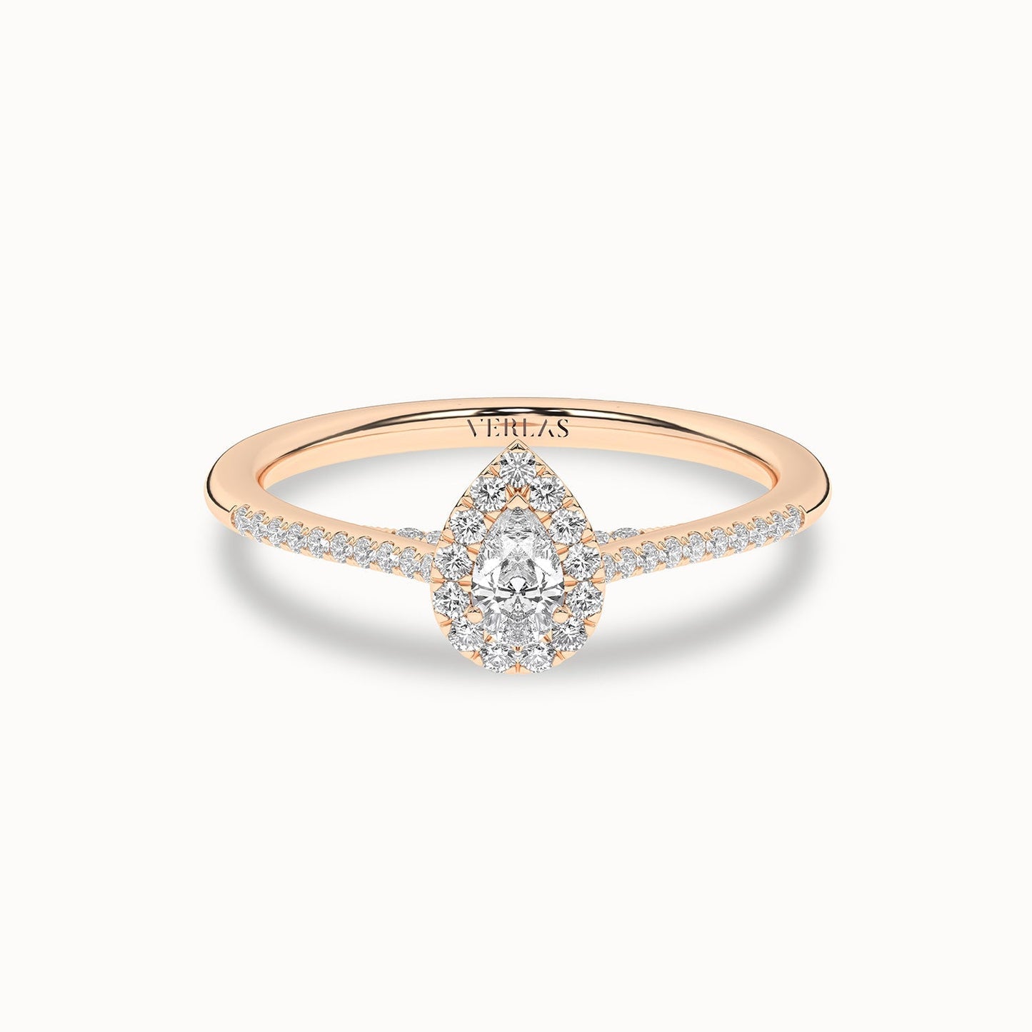 Signature Dewdrop Halo Ring_Product Angle_1/3Ct - 1