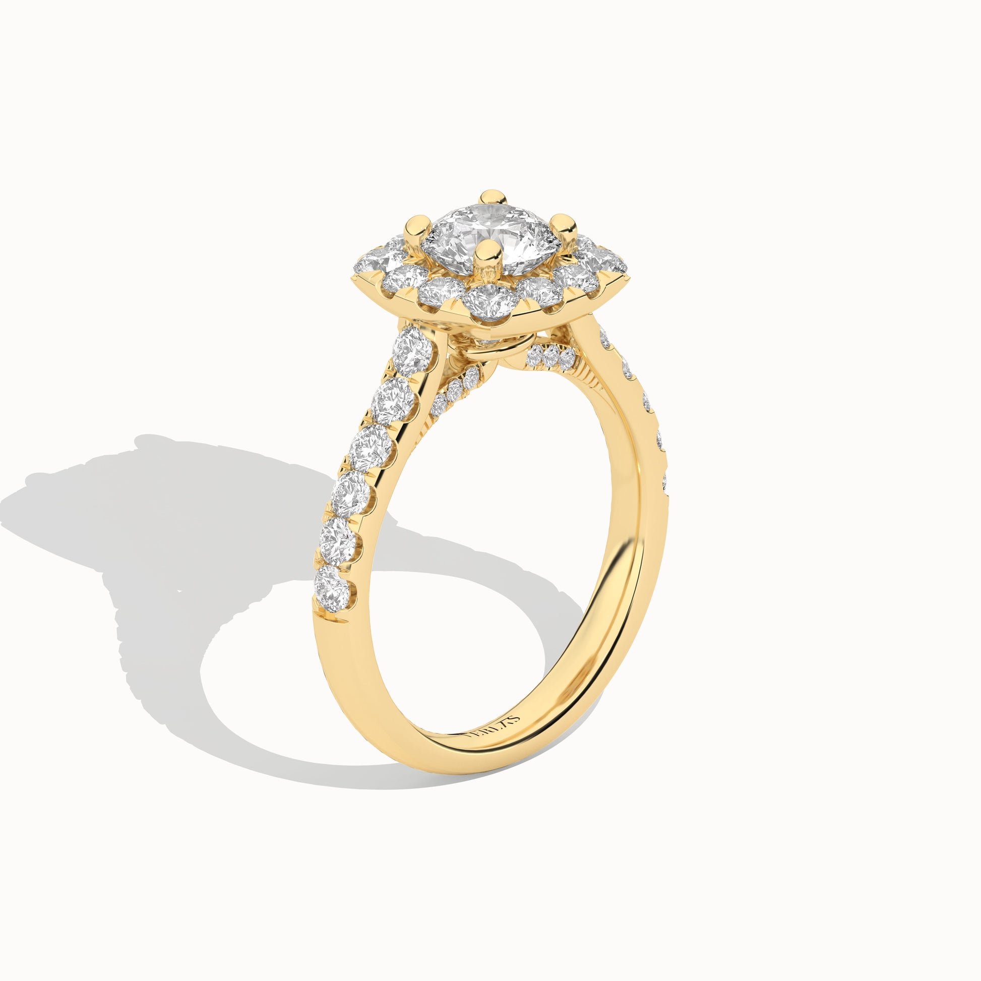 Round-Center Princess Halo Ring_Product Angle_2Ct. - 4