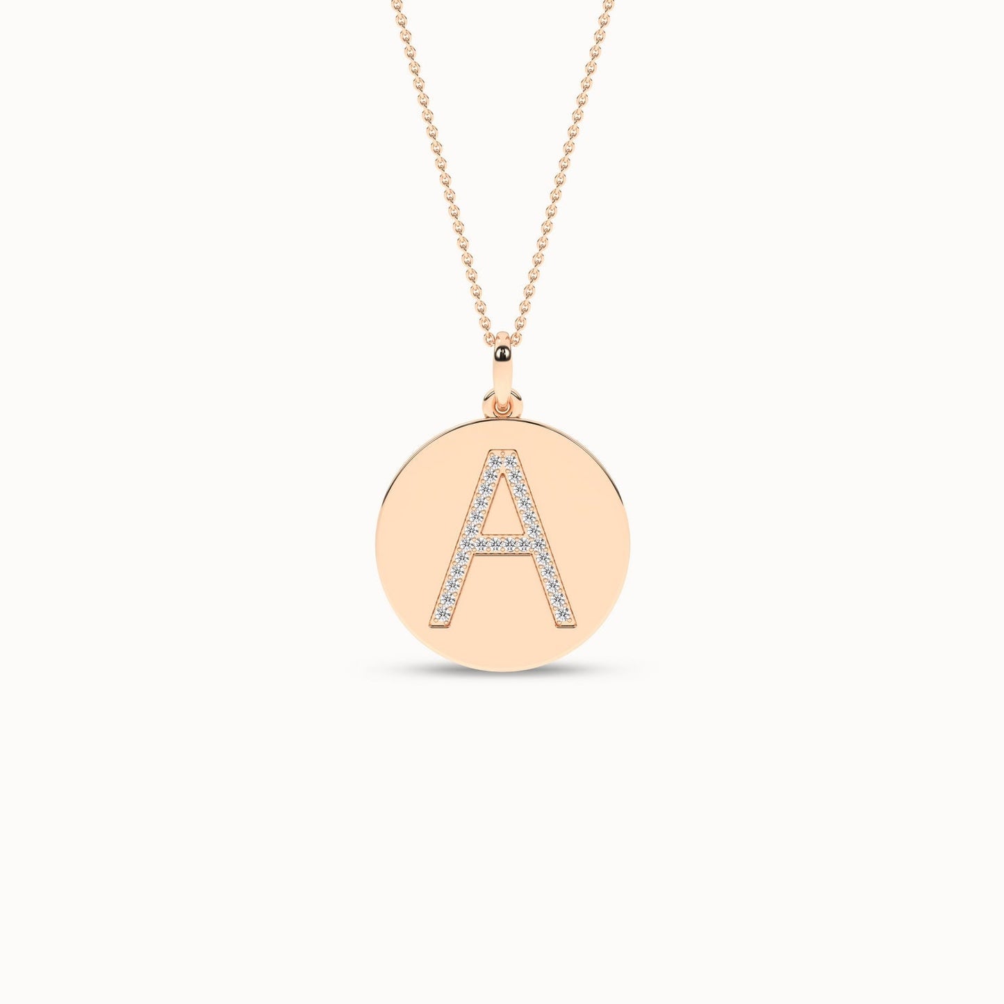 Diamond Initial Disc Necklace_Product Angle_0.08Ct. - 1