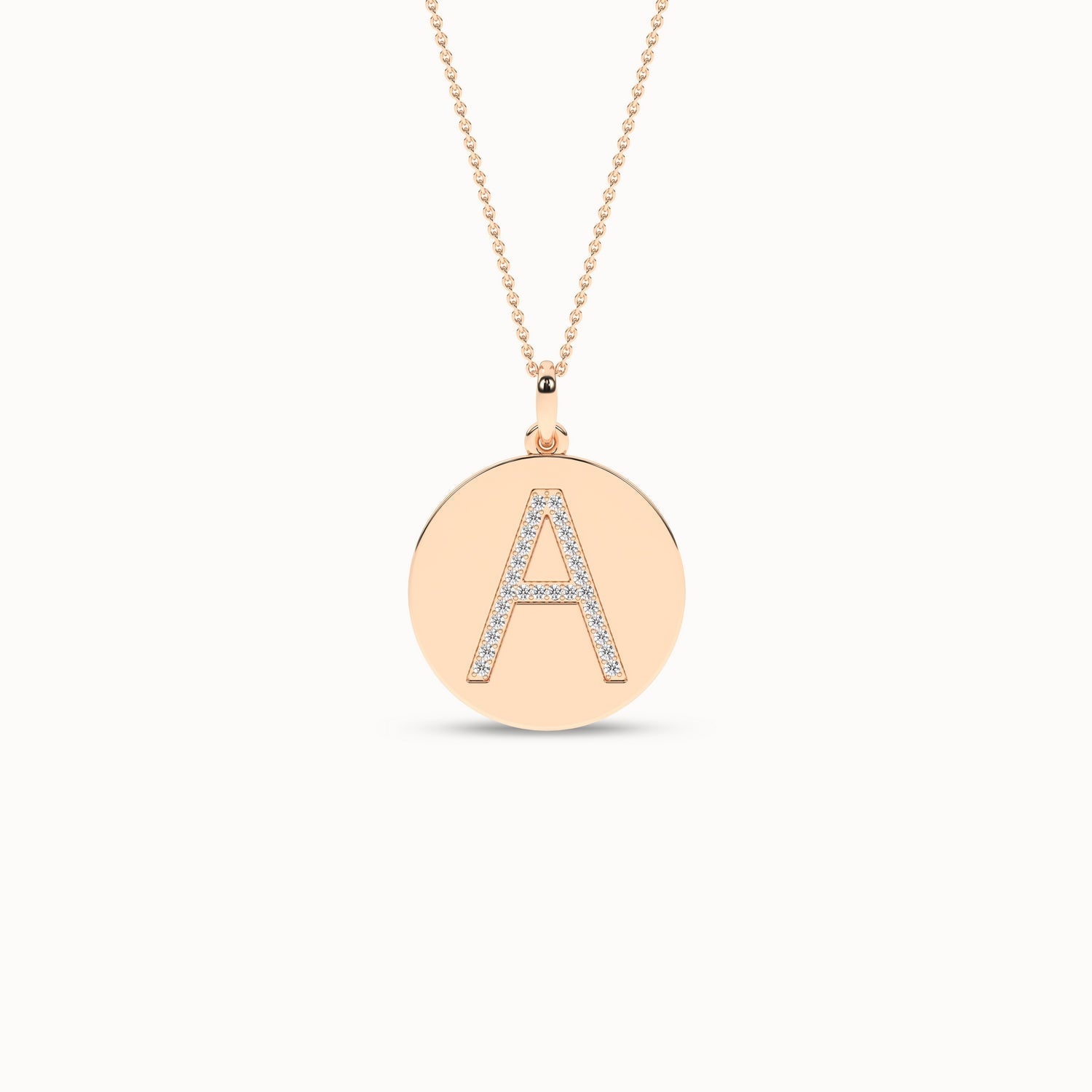 Diamond Initial Disc Necklace_Product Angle_0.08Ct. - 1