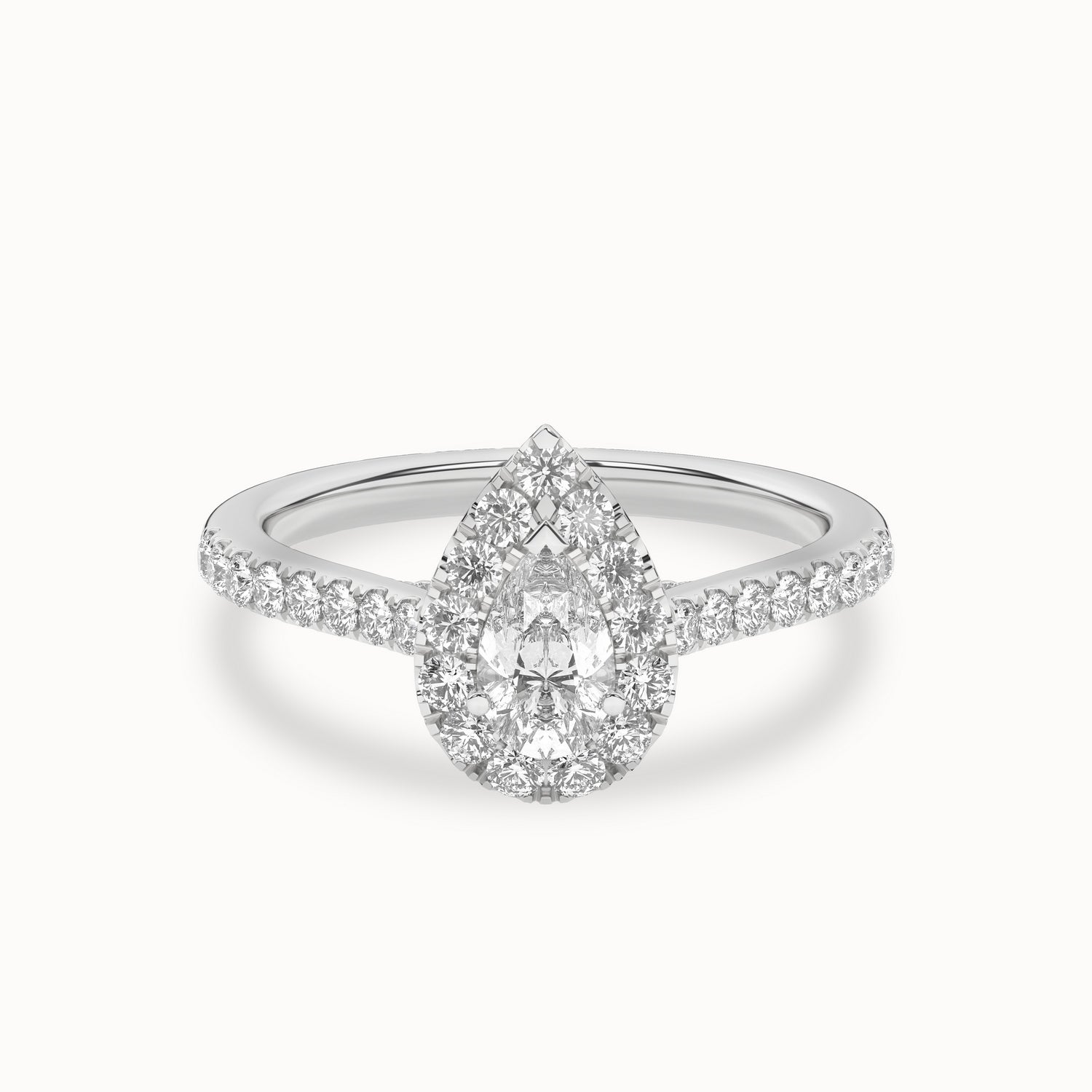 Signature Dewdrop Halo Ring_Product Angle_1Ct - 1