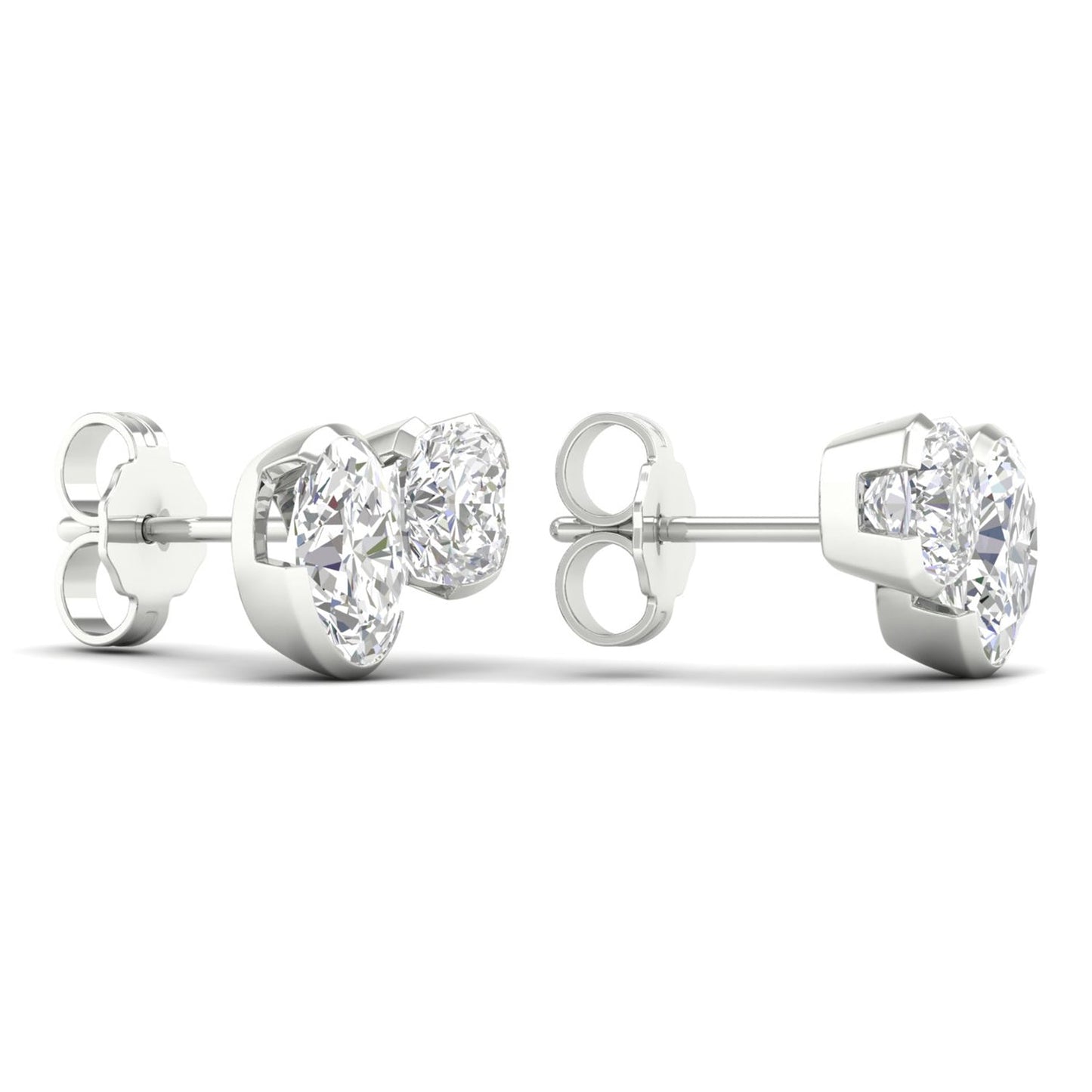 Atmos Oval Round Diamond Two Stone Studs_Product angle _2 - 3