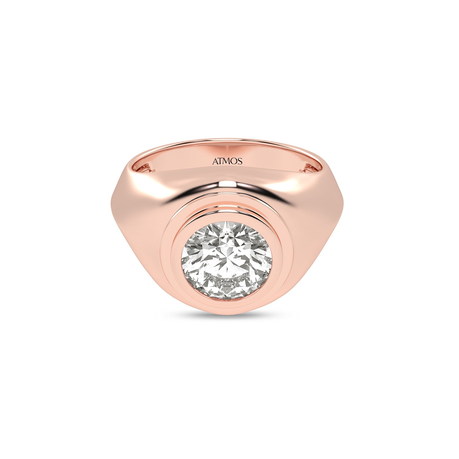 Men's Atmos Round Diamond Ring_Product Angle_2 Ct. - 1