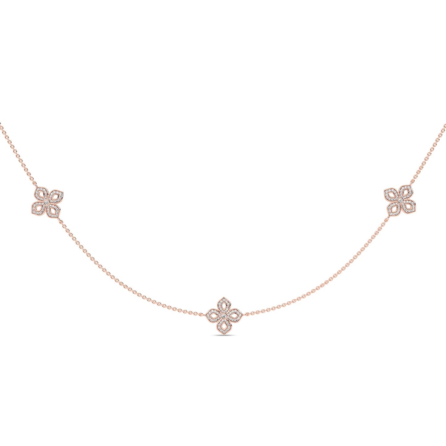 La Fleur Petite Diamond Silhouette Stationed Necklace_Product Angle_1 1/3 - 4