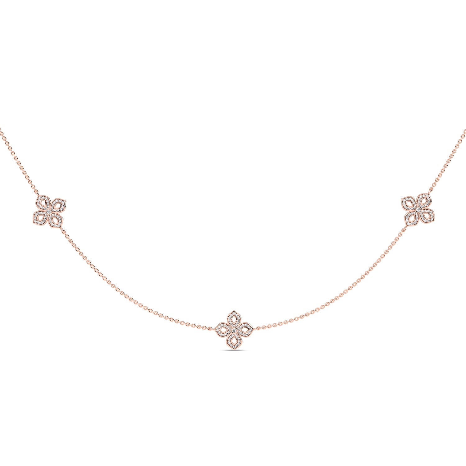 La Fleur Petite Diamond Silhouette Stationed Necklace_Product Angle_1 1/3 - 4