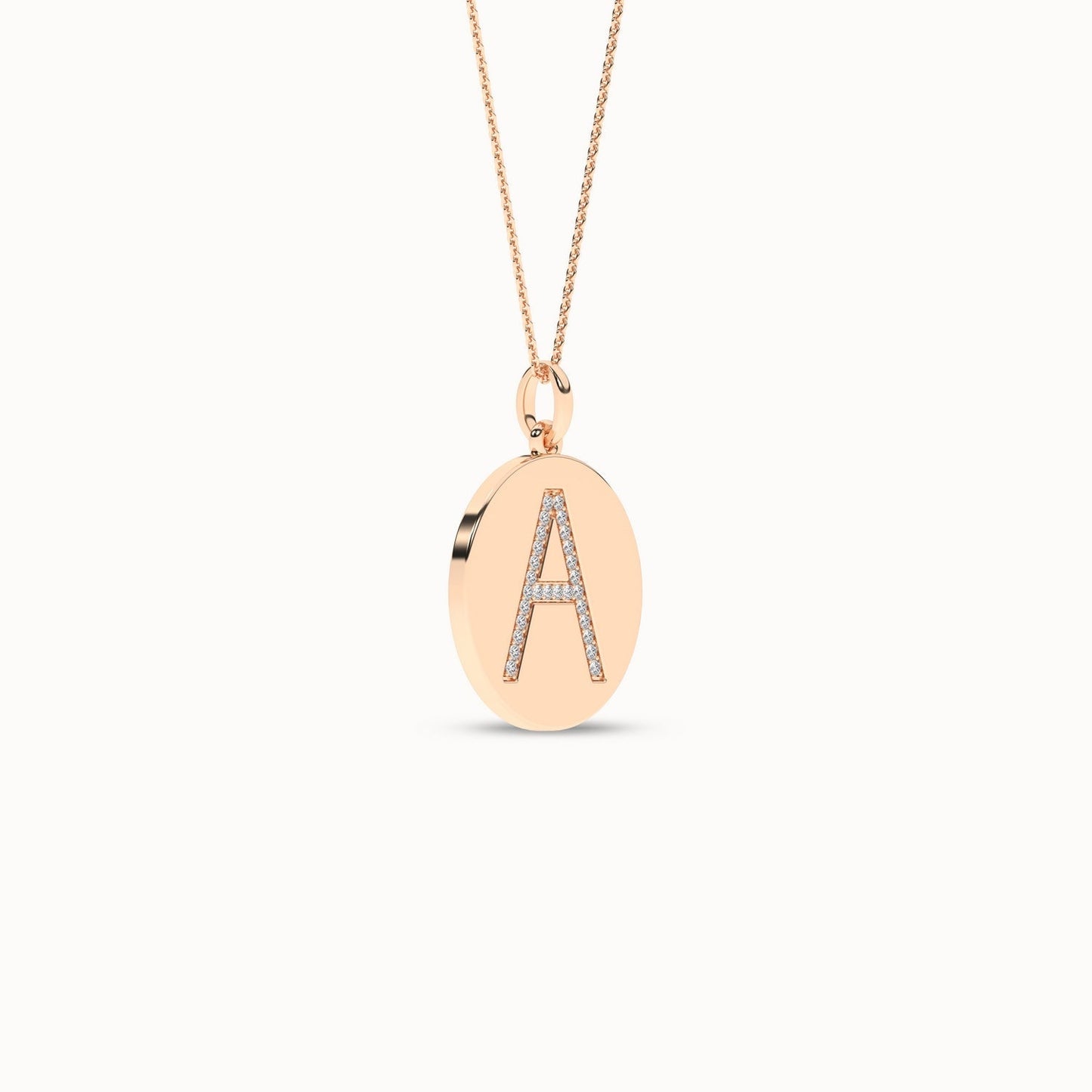 Diamond Initial Disc Necklace_Product Angle_0.08Ct. - 2