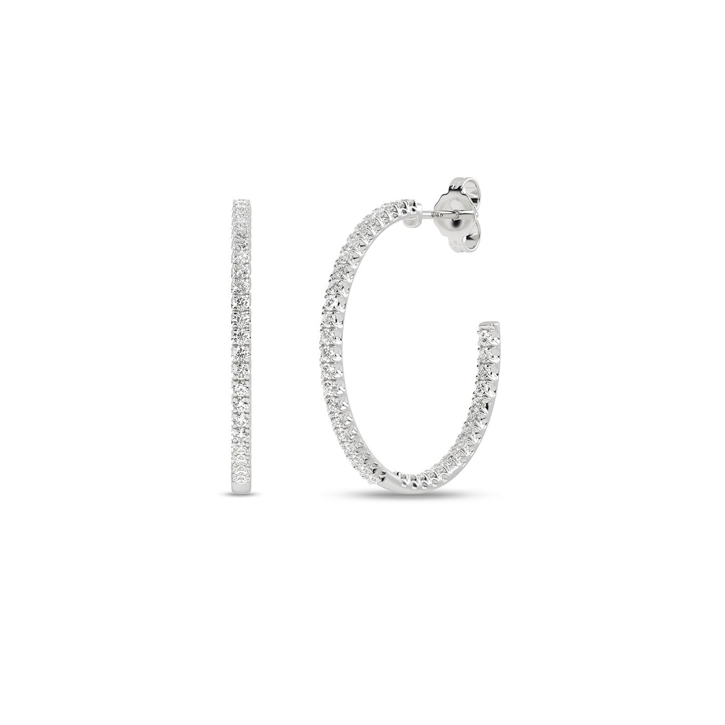 Petite Inside Out Atmos Diamond Hoops_Product angle _3/4 - 2