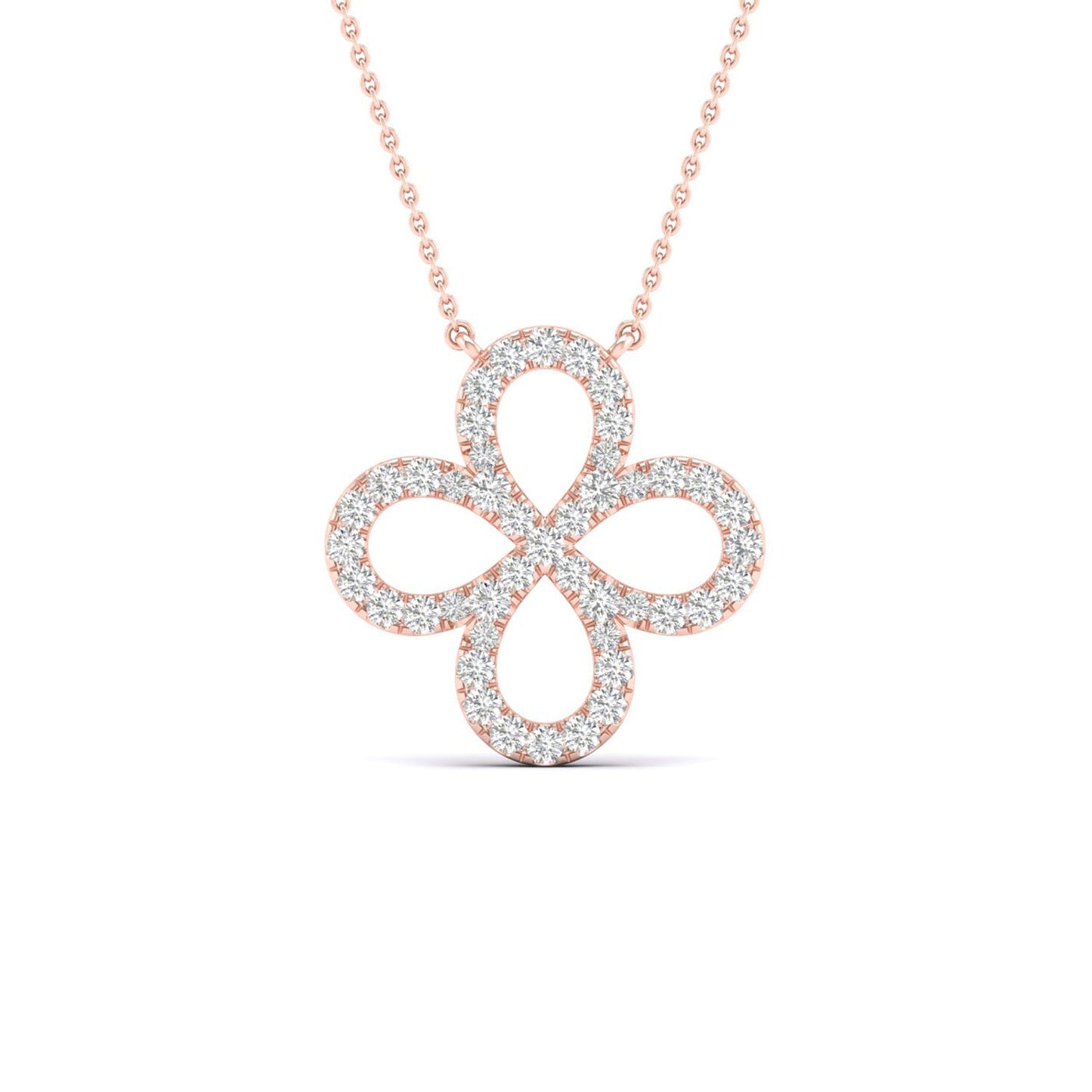 Infinity-Clover Silhouette Necklace_Product Angle_1/4 - 1