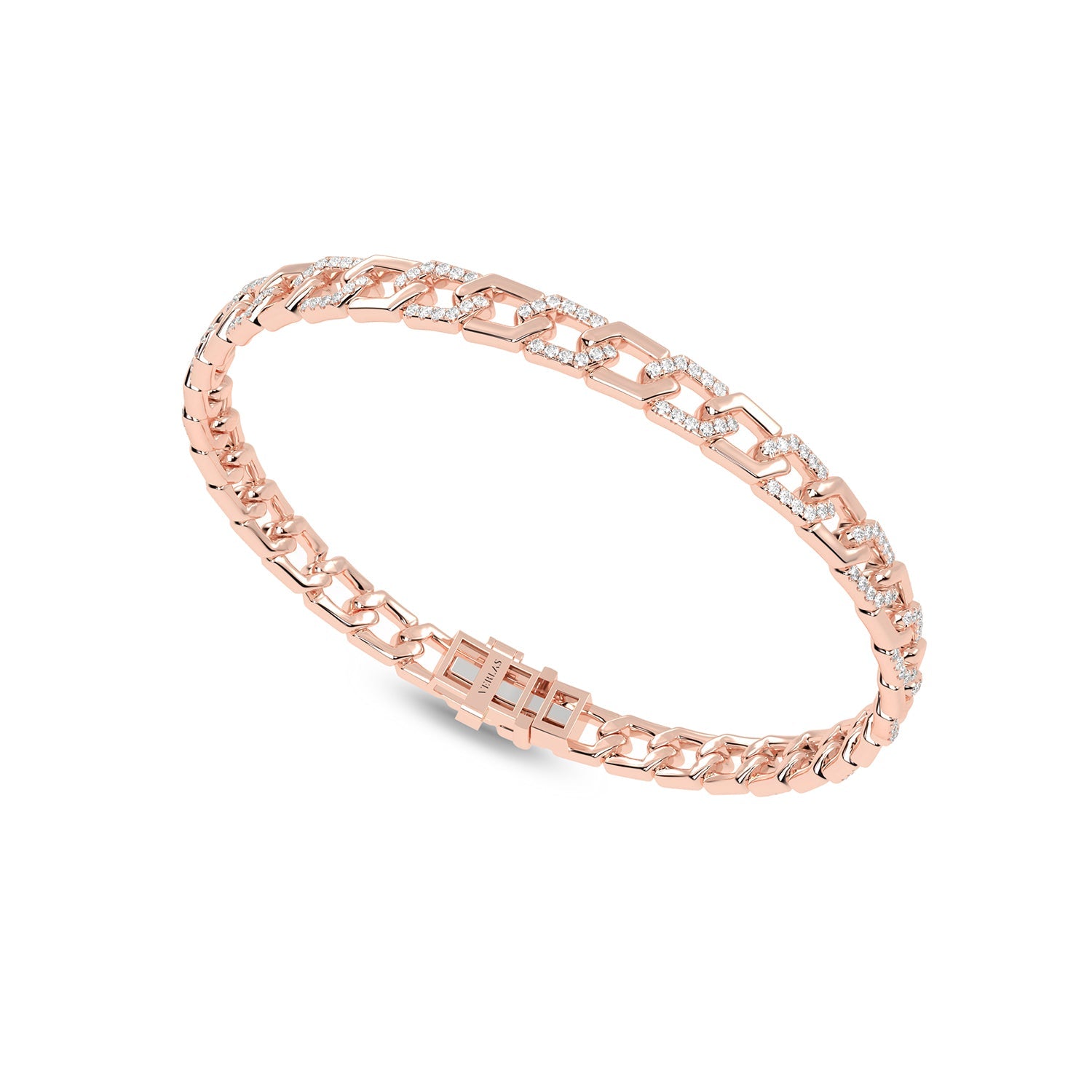 Alternating Diamond Hexagon Link Bracelet_Product Angle_3/4 Ct. - 2