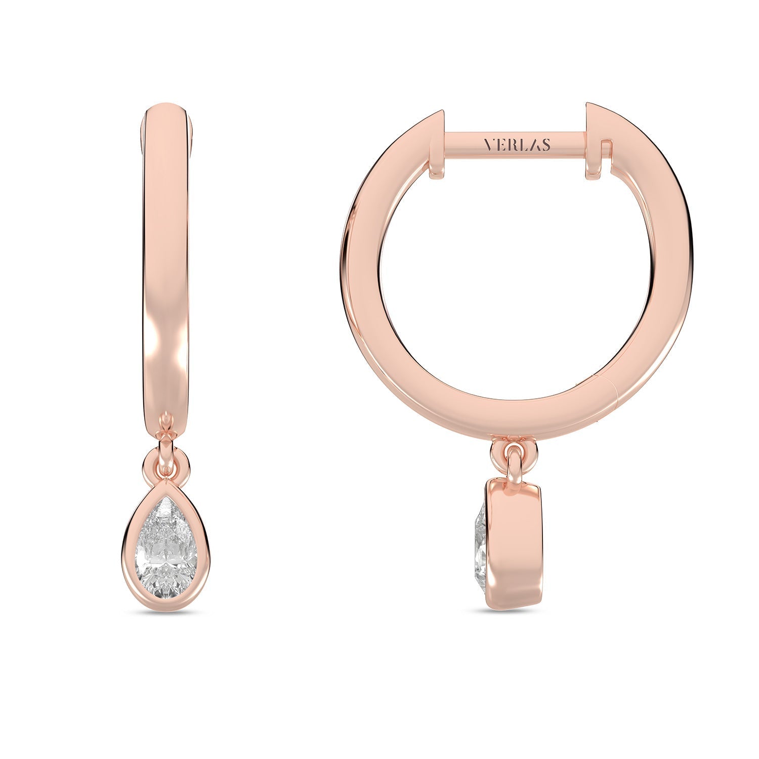 Mini-Dewdrop Encompassing Drop Hoops_Product Angle_1/5 Ct. - 1