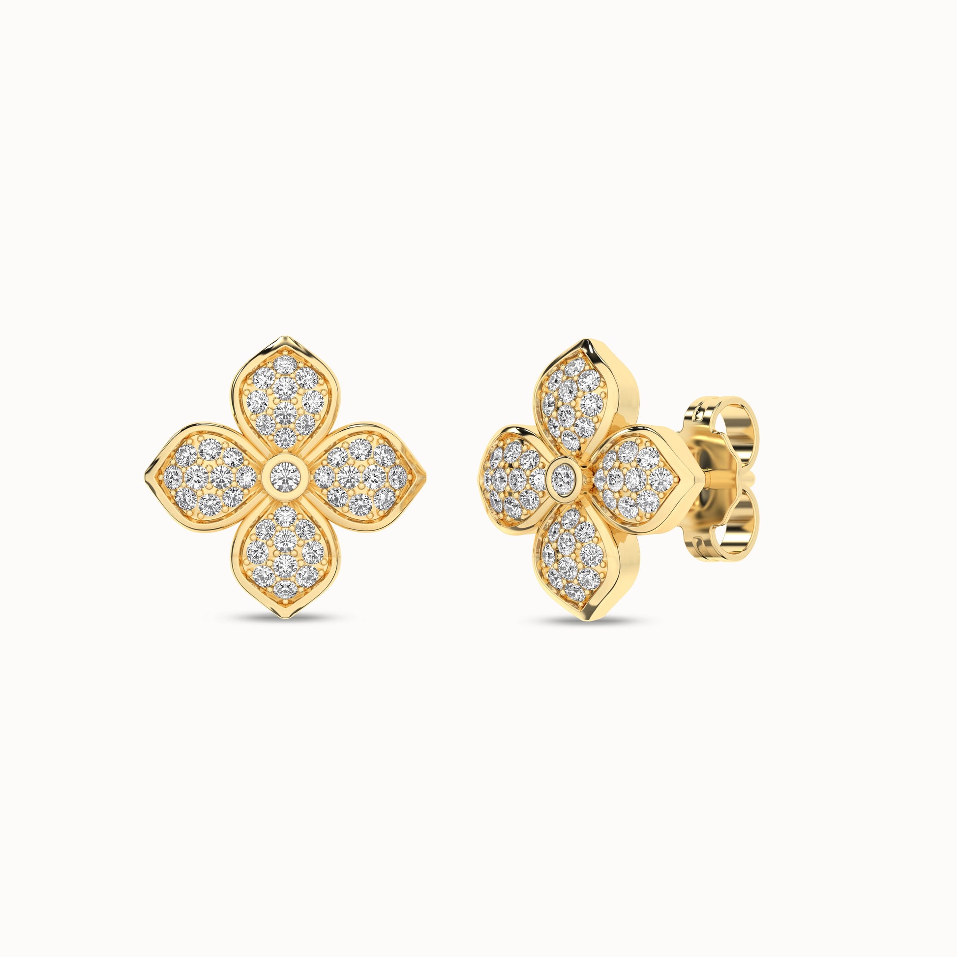 La Fleur Diamond Radiant Studs_Product Angle_1/3Ct. - 2