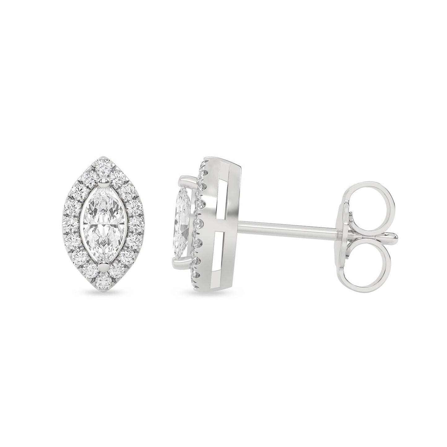 Marquise Halo Studs_Product Angle_1/3 Ct. -  1 