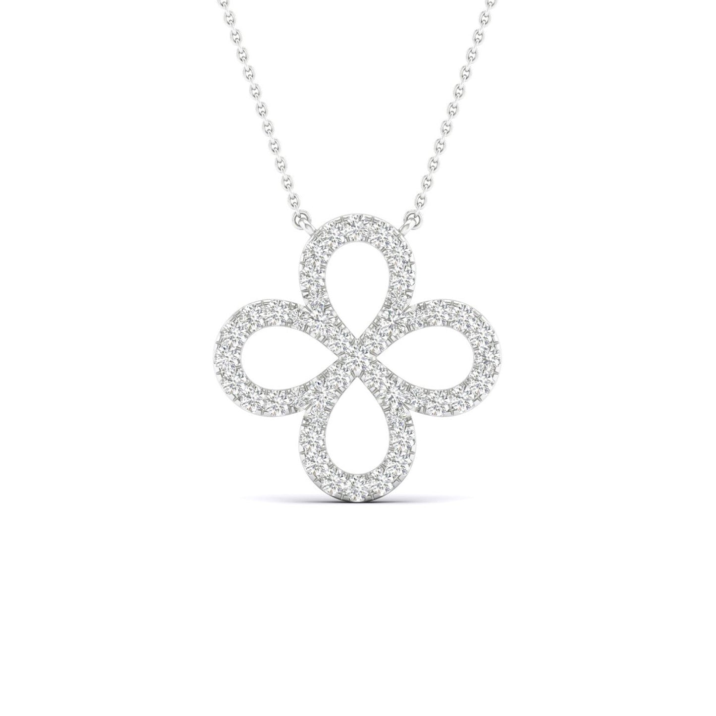 Infinity-Clover Silhouette Necklace_Product Angle_1/4 - 1