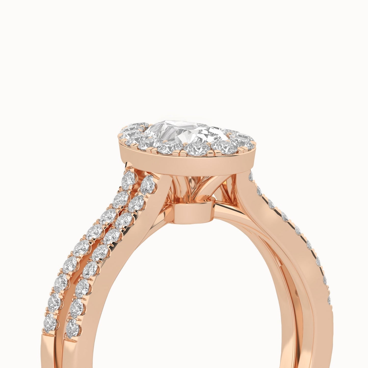 Unified Iconic Dewdrop Halo Ring_Product Angle_1 1/3Ct - 5