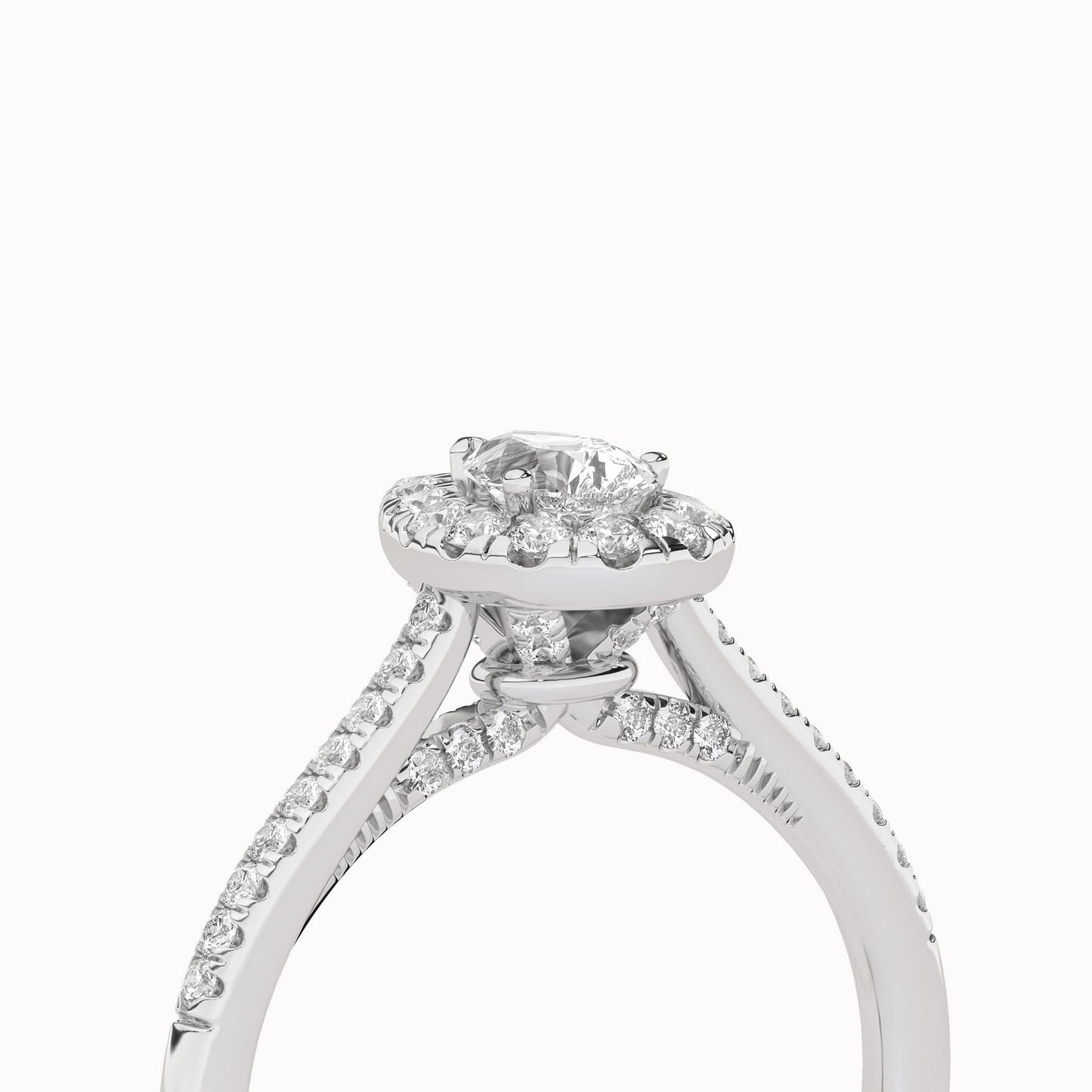 Signature Dewdrop Halo Ring_Product Angle_3/4Ct - 5