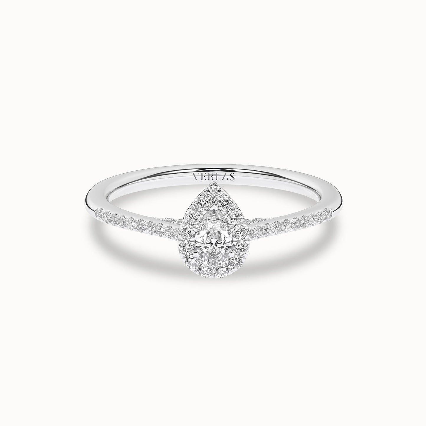 Signature Dewdrop Halo Ring_Product Angle_1/3Ct - 1
