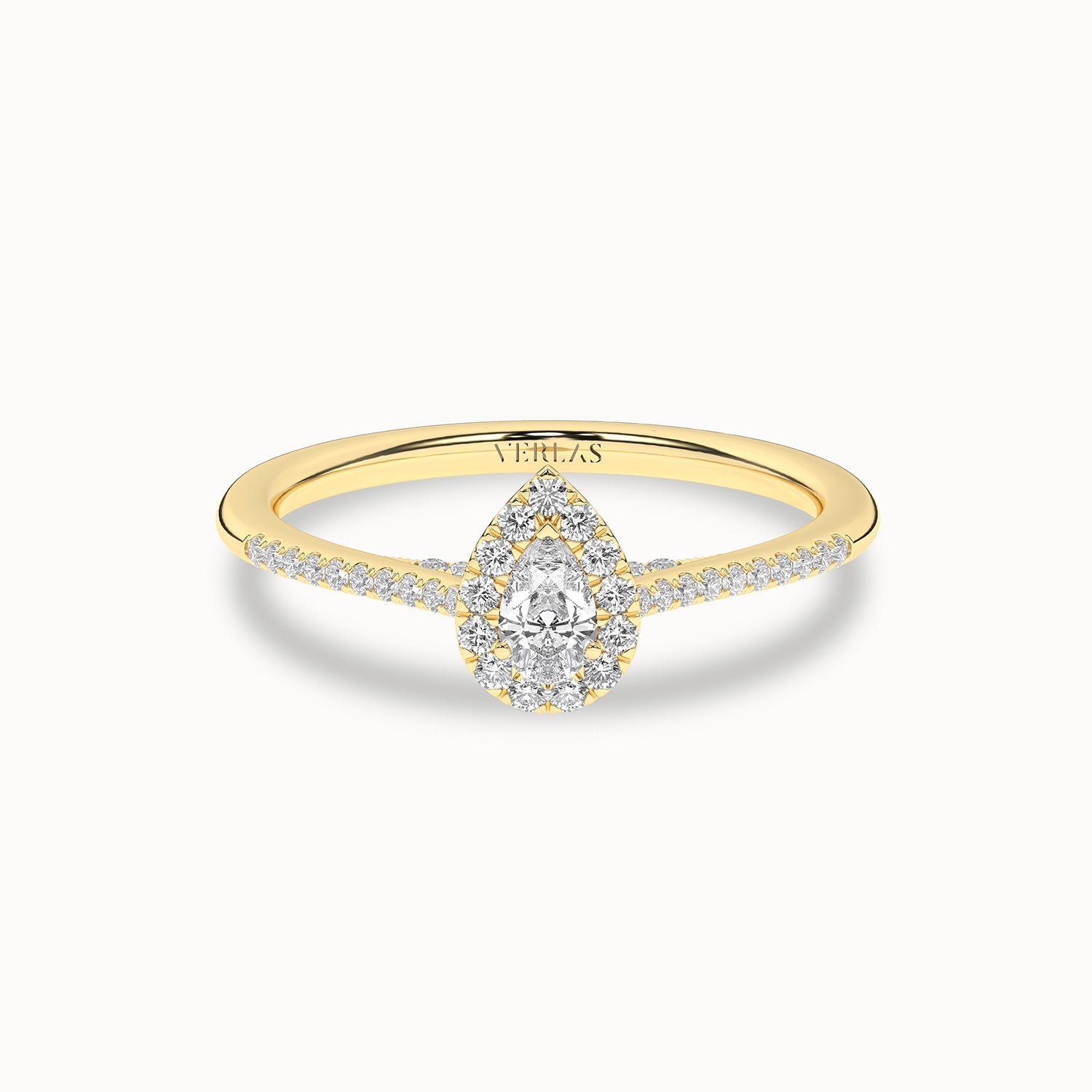 Signature Dewdrop Halo Ring_Product Angle_1/3Ct - 1