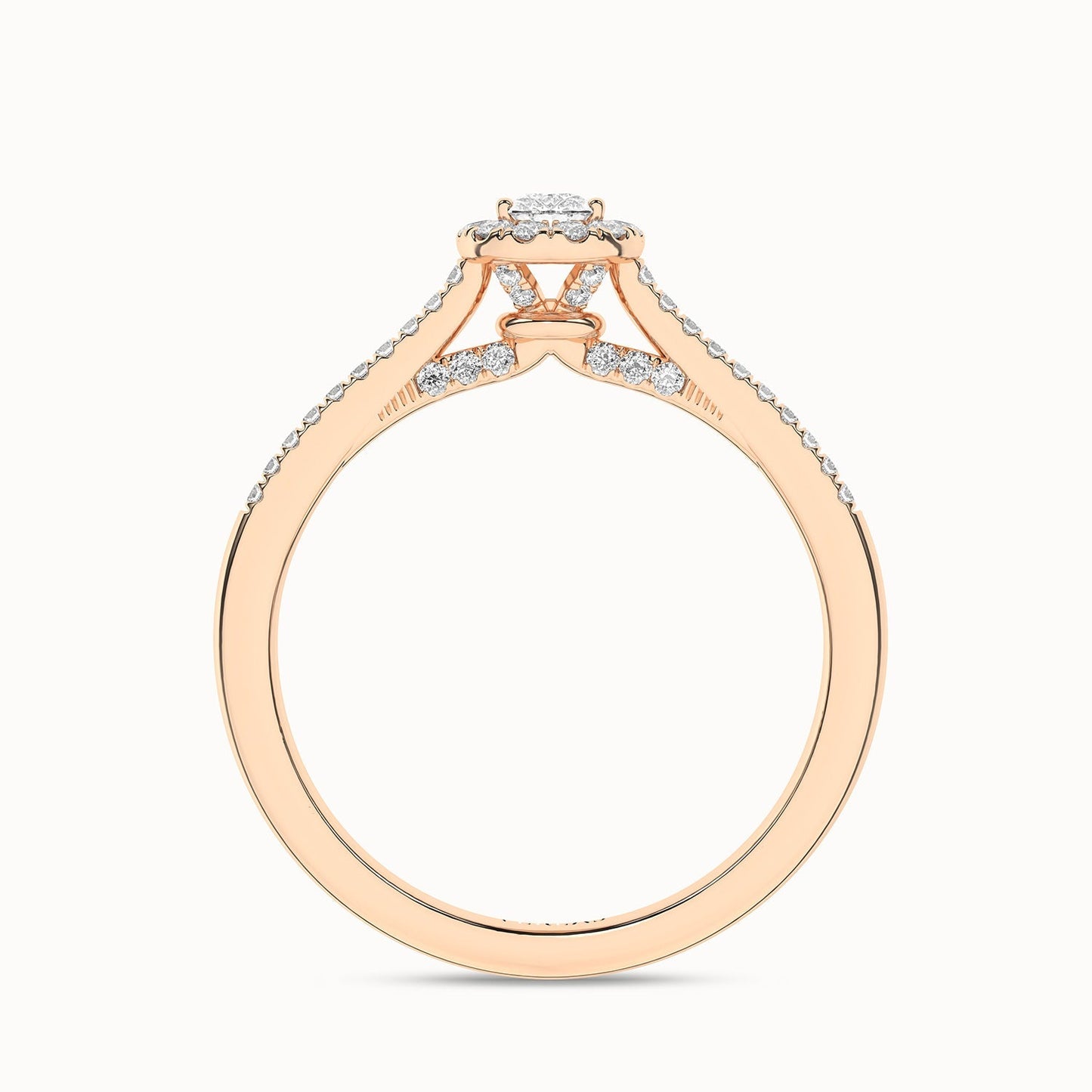Signature Dewdrop Halo Ring_Product Angle_1/3Ct - 2