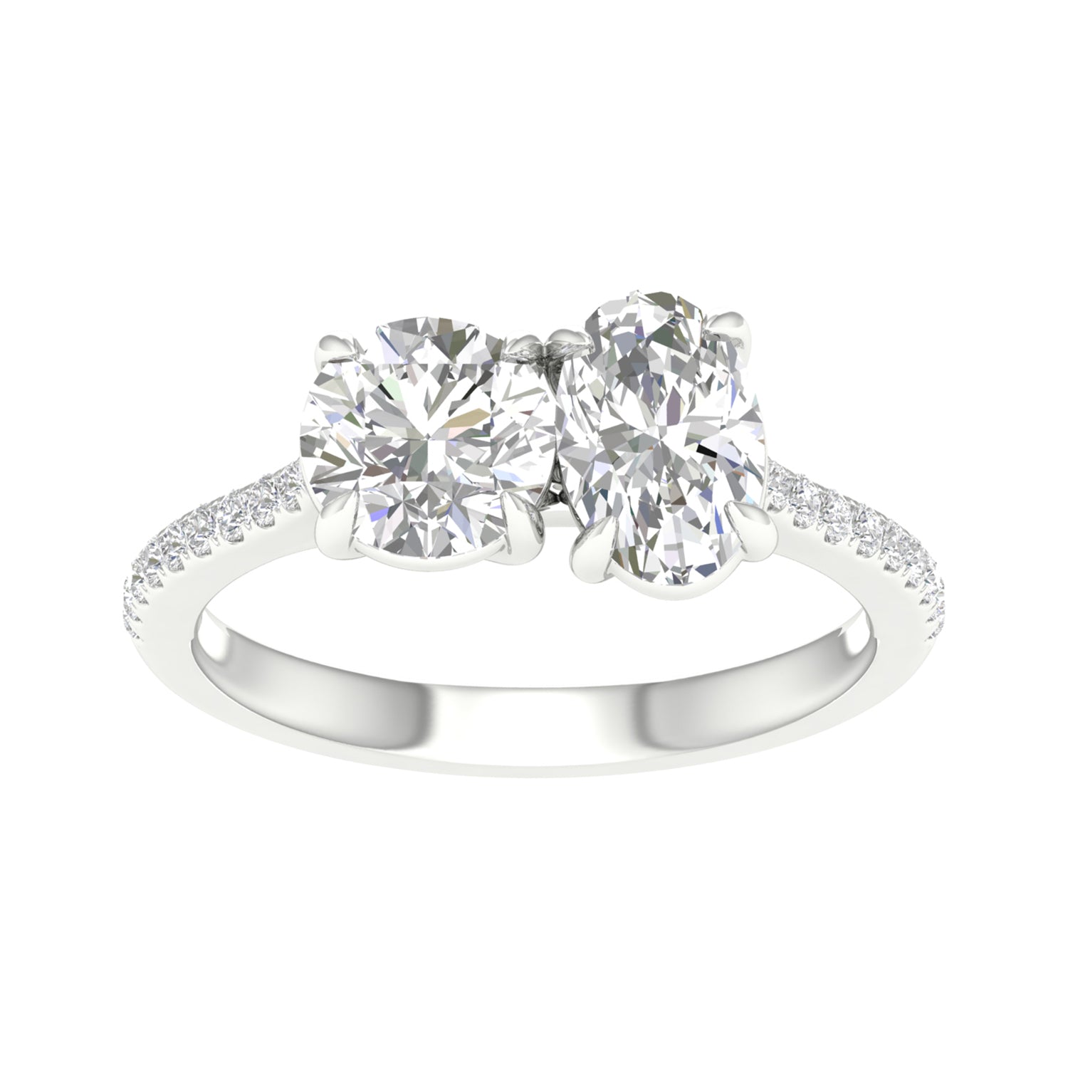 Atmos Round Oval Two Stone Diamond Ring_Product Angle_2 1/6 Ct. - 1