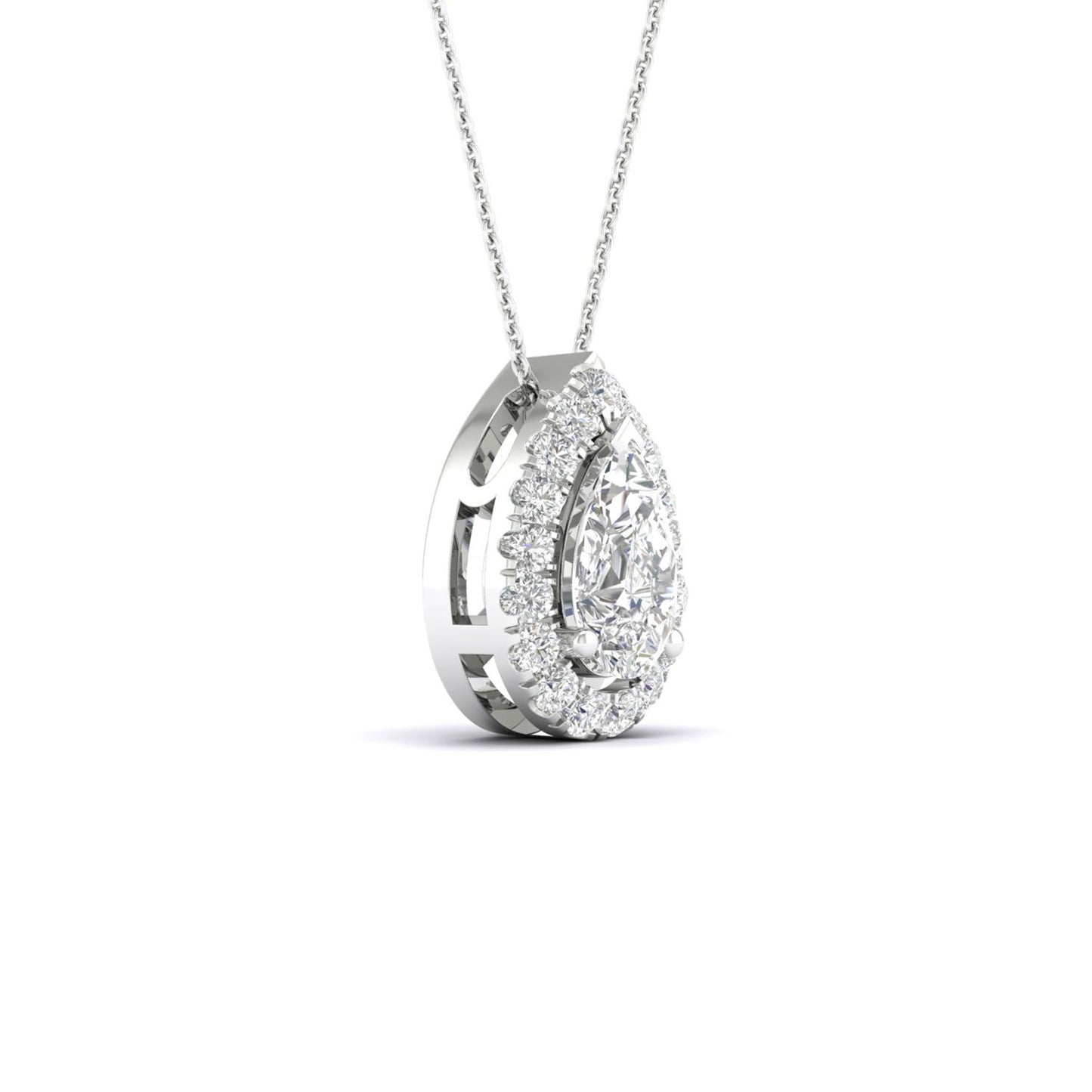 Dewdrop Halo Necklace_Product Angle_1/3Ct. - 2