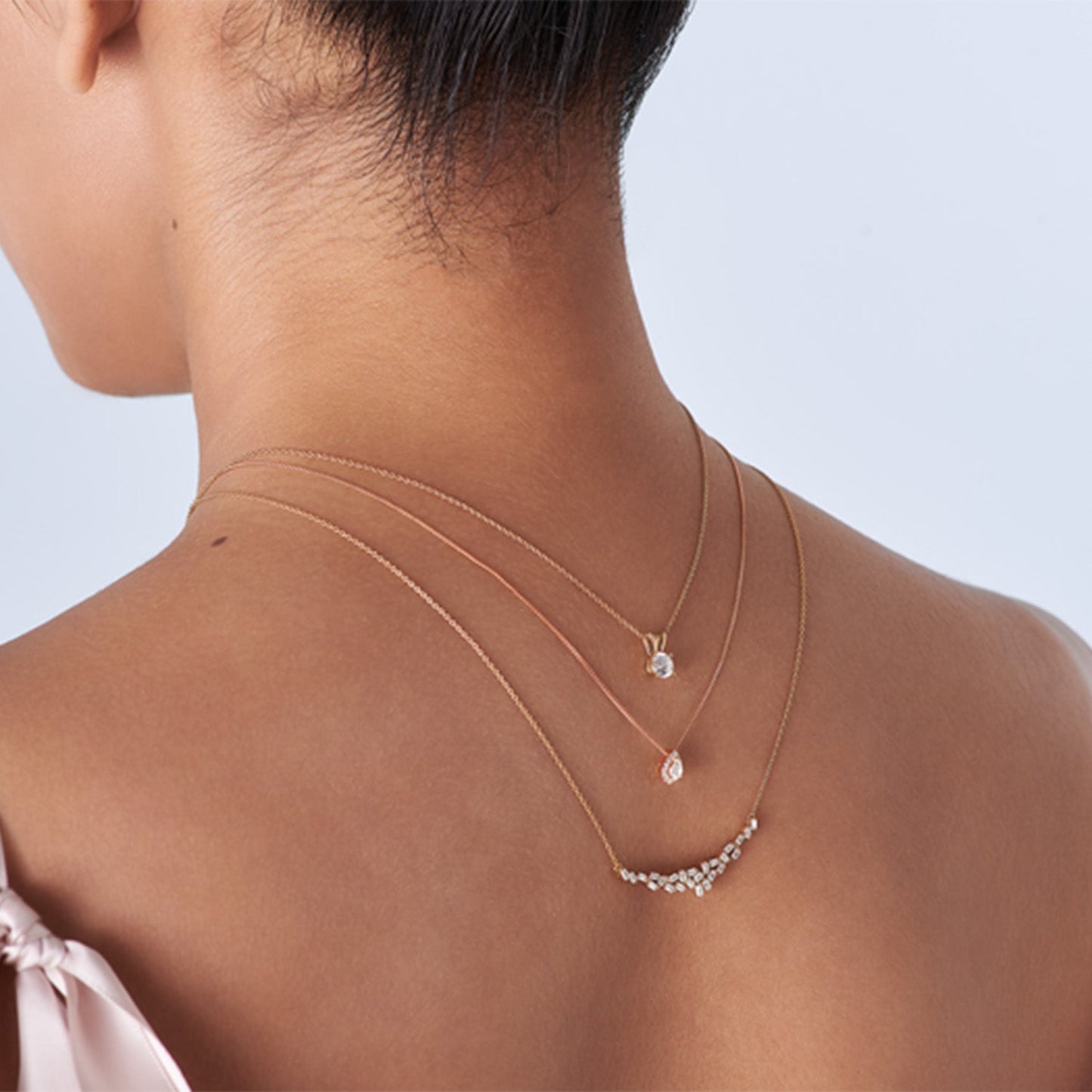 Petite Dewdrop Halo Necklace_Product angle_PCP Hover Image