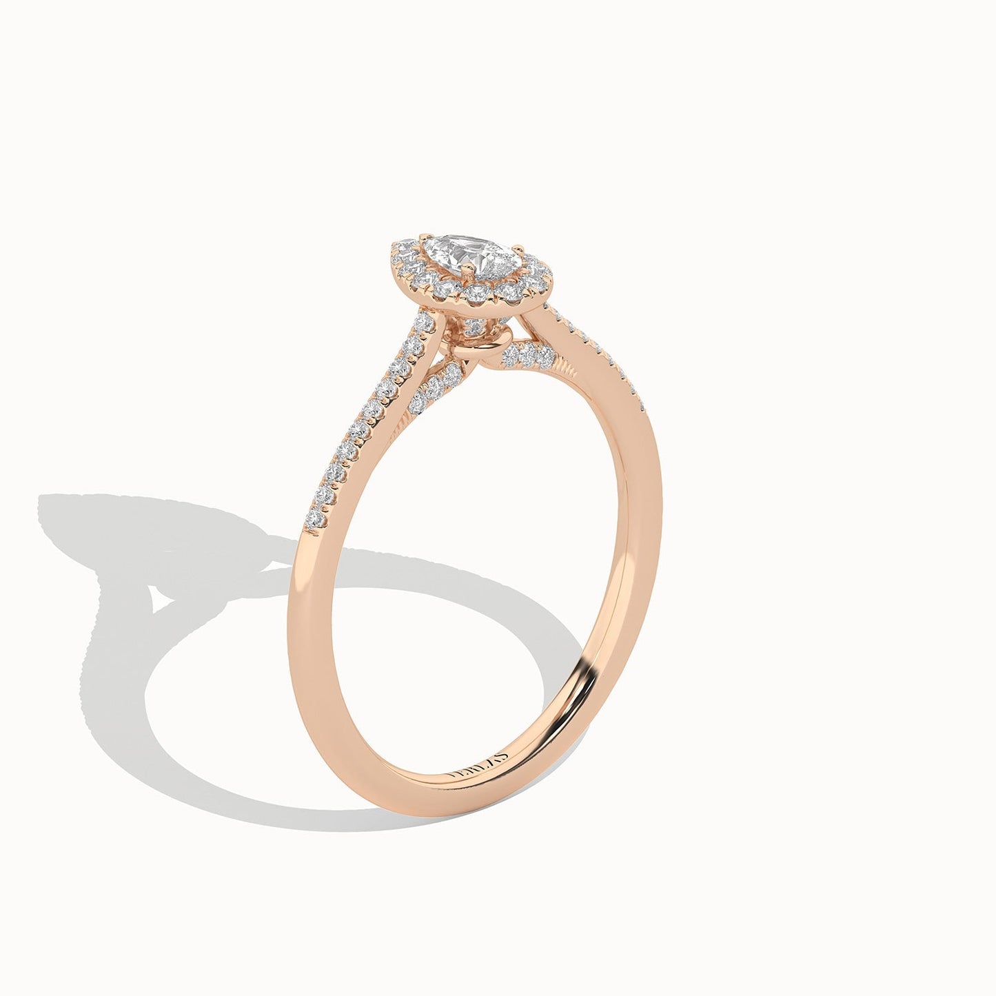 Signature Dewdrop Halo Ring_Product Angle_1/3Ct - 4