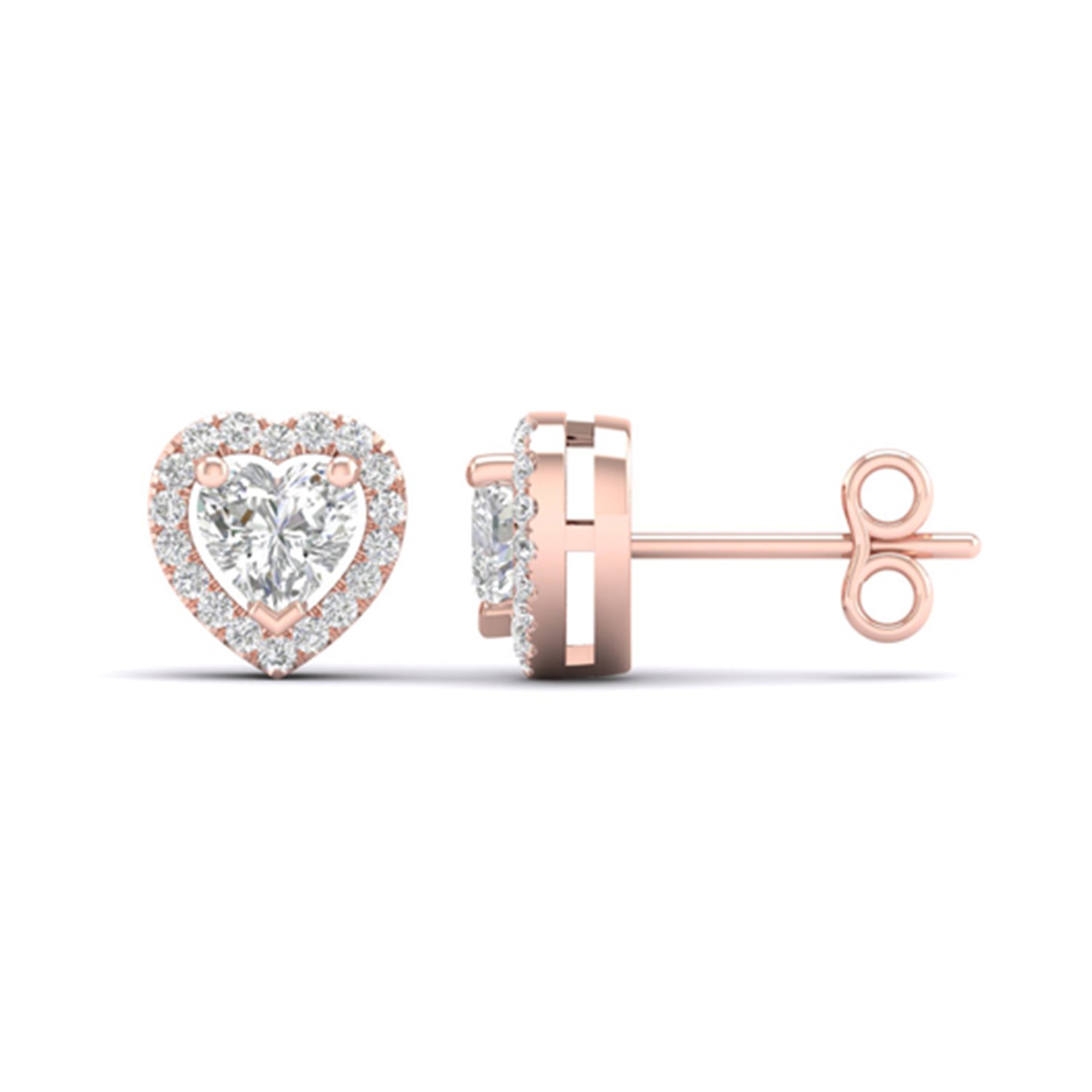 Heart Halo Studs_Product Angle_1 Ct. -  1 