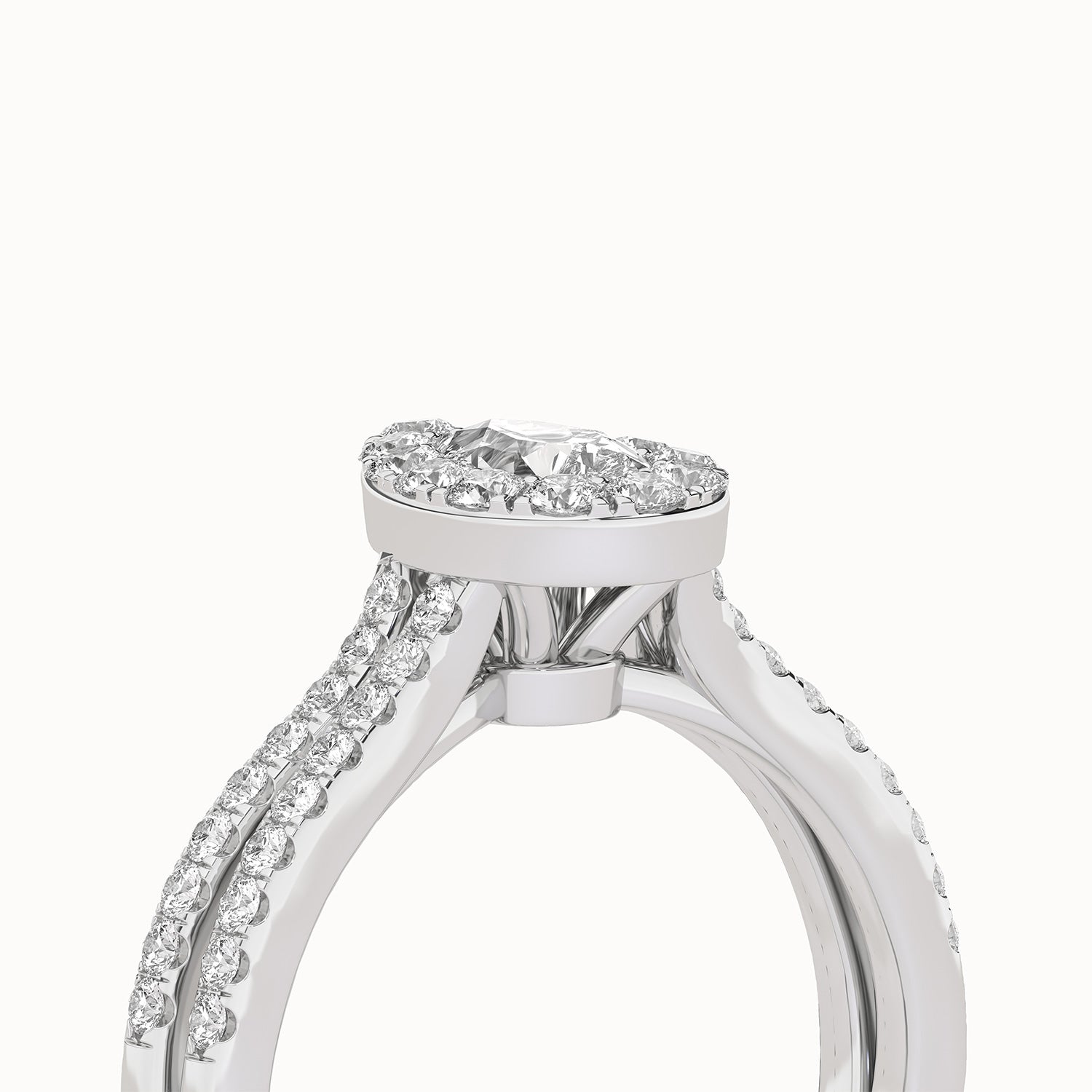 Unified Iconic Dewdrop Halo Ring_Product Angle_1Ct - 5