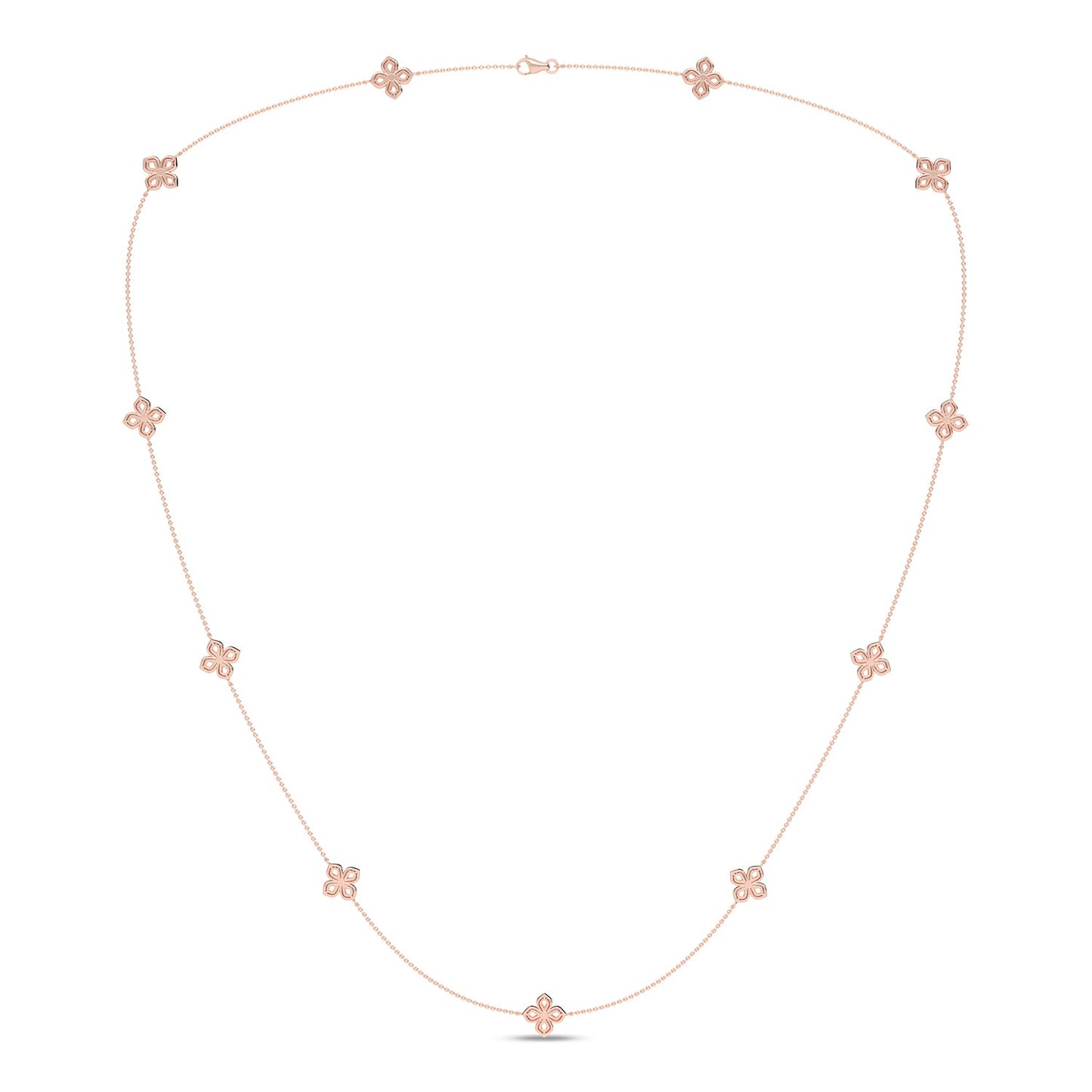 La Fleur Petite Diamond Silhouette Stationed Necklace_Product Angle_PCP Main Image