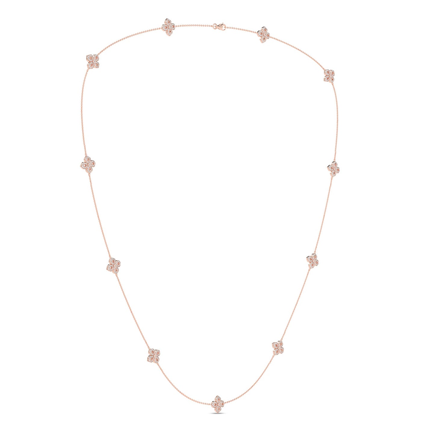 La Fleur Petite Diamond Silhouette Stationed Necklace_Product Angle_1 1/3 - 2