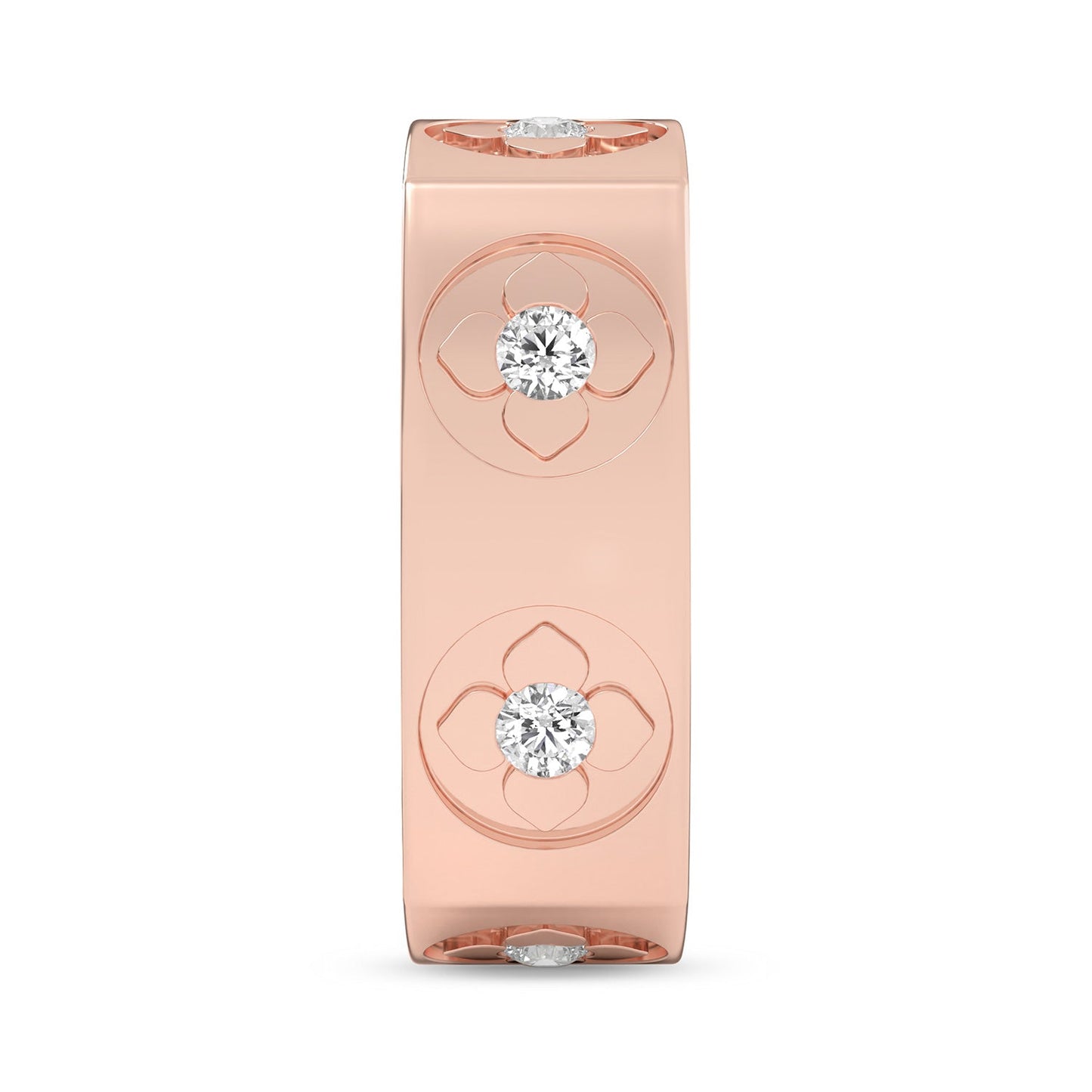 La Fleur 6.10mm 6-Diamonds Square Band_Product Angle_1/3 - 2