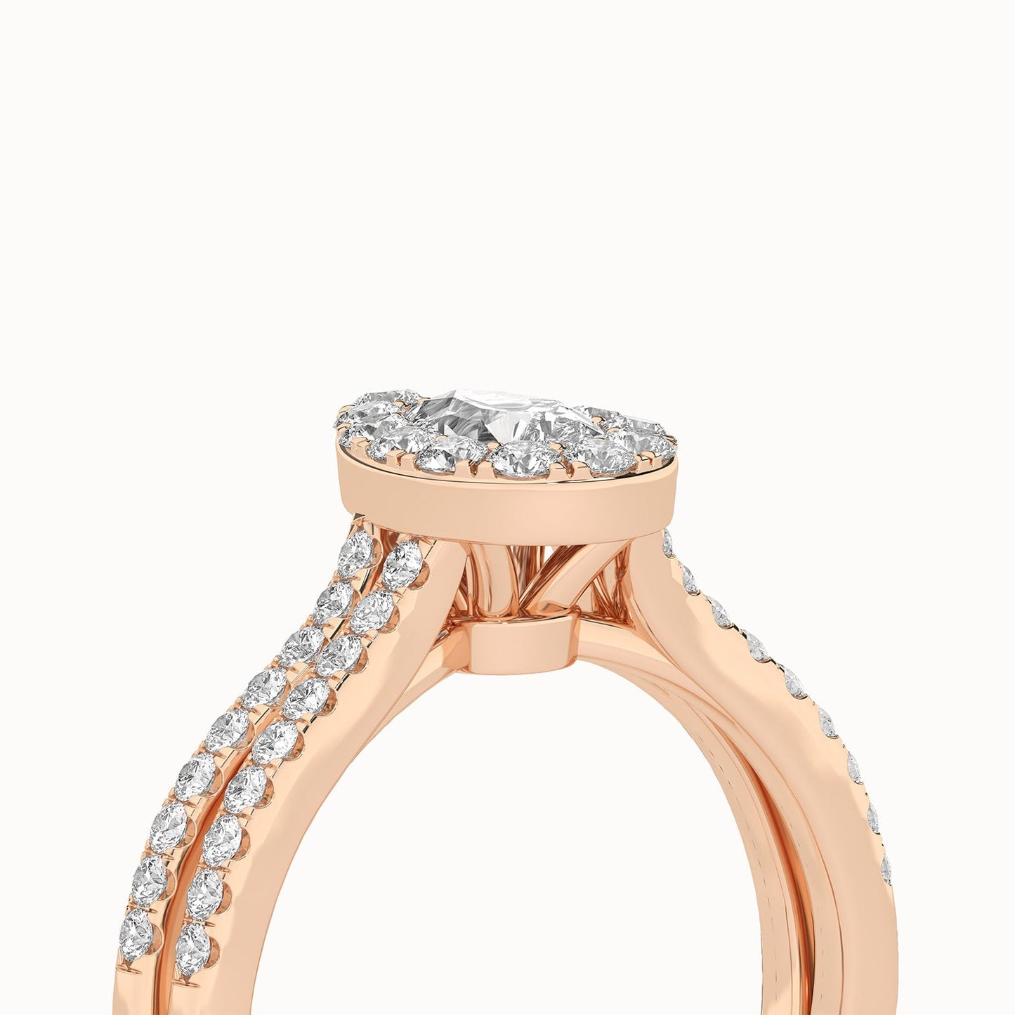 Unified Iconic Dewdrop Halo Ring_Product Angle_1Ct - 5