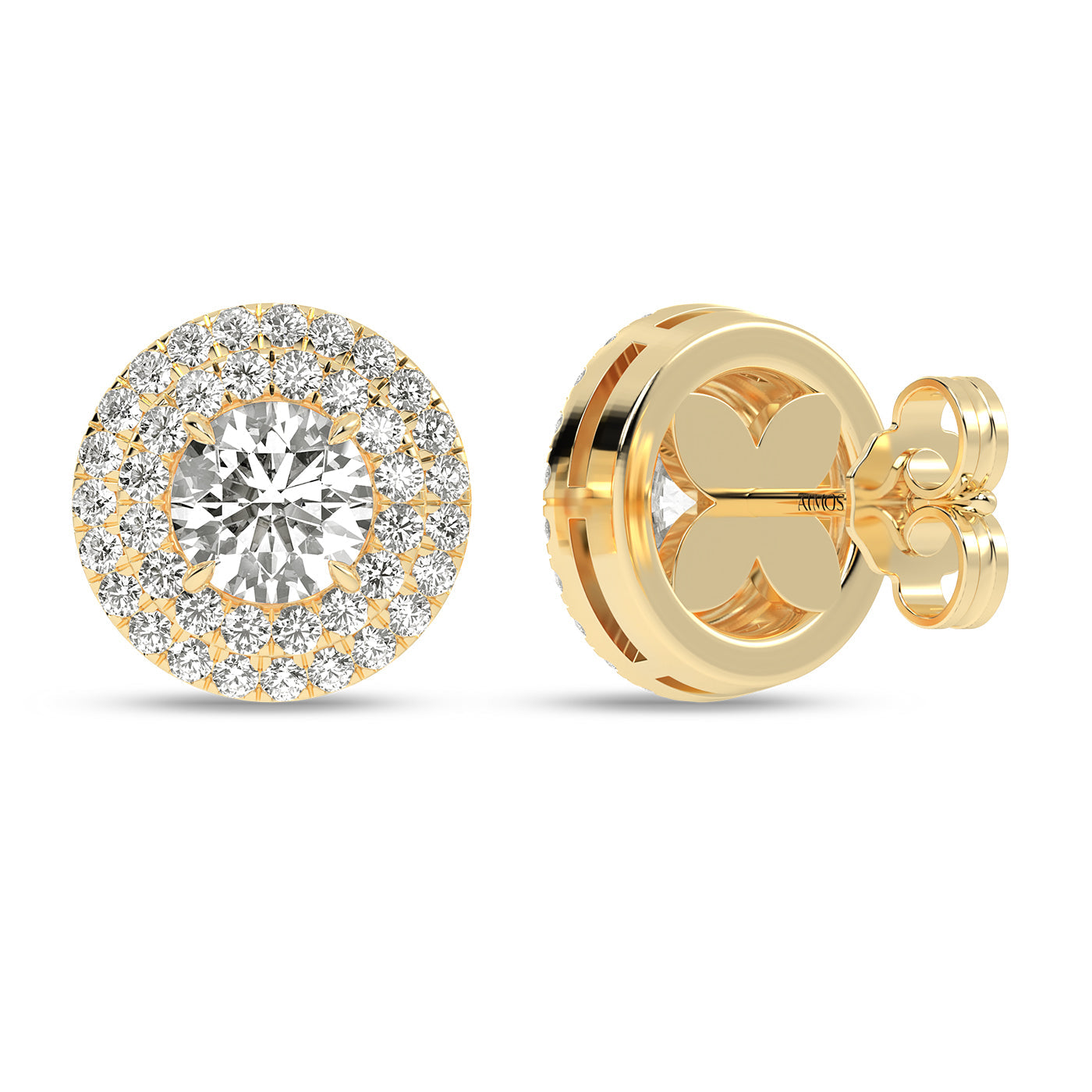 Quaint Double Halo Atmos Round Studs_Product angle _2 - 3