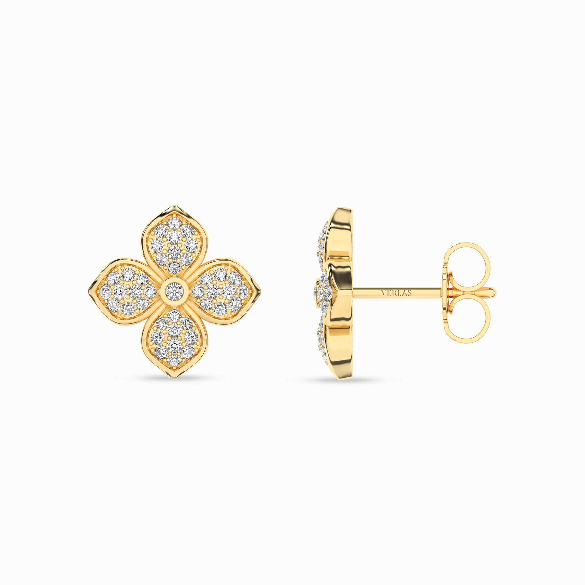 La Fleur Diamond Radiant Studs_Product Angle_1/3Ct. - 1