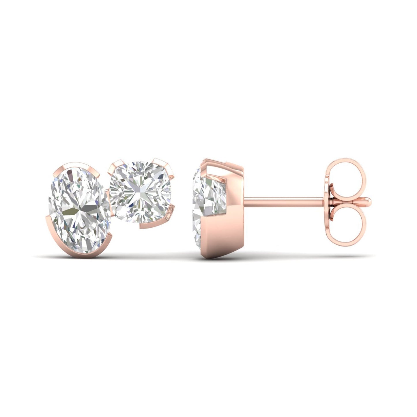 Atmos Oval Round Diamond Two Stone Studs_Product angle _2 - 1