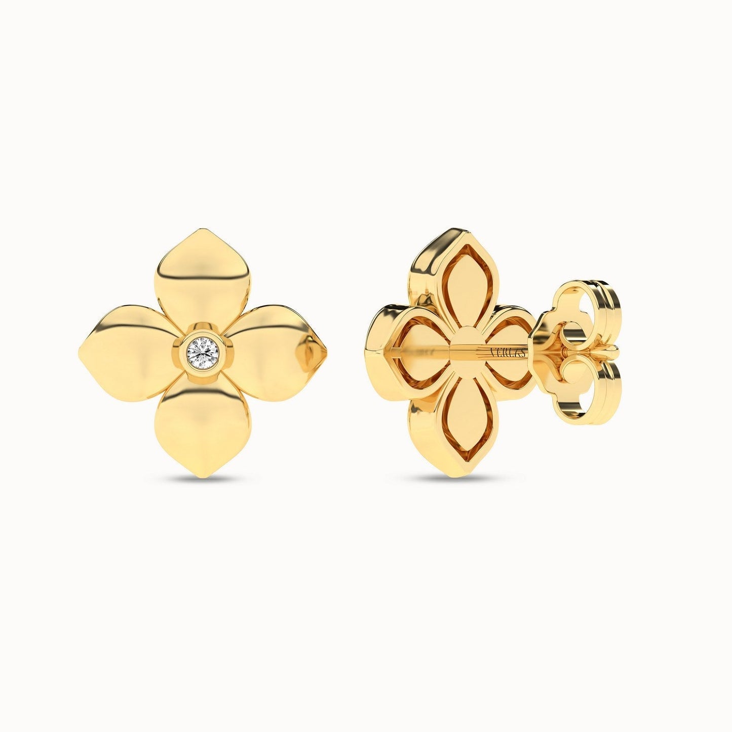 La Fleur Diamond Studs_Product Angle_0.03Ct. - 3